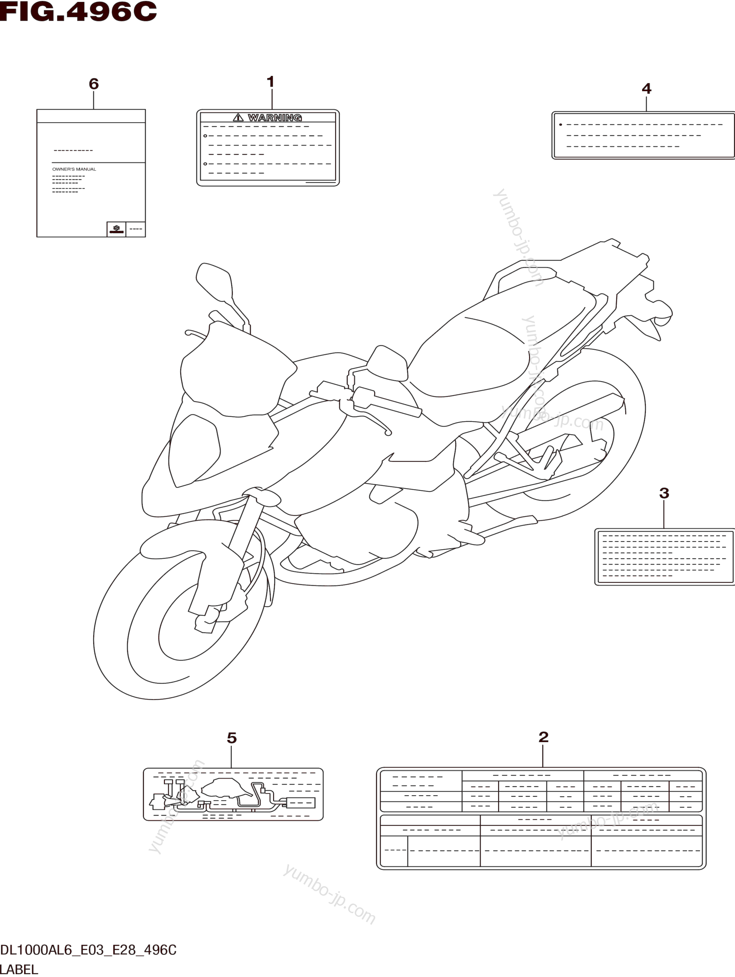 LABEL (DL1000AL6 E33) for motorcycles SUZUKI DL1000A 2016 year