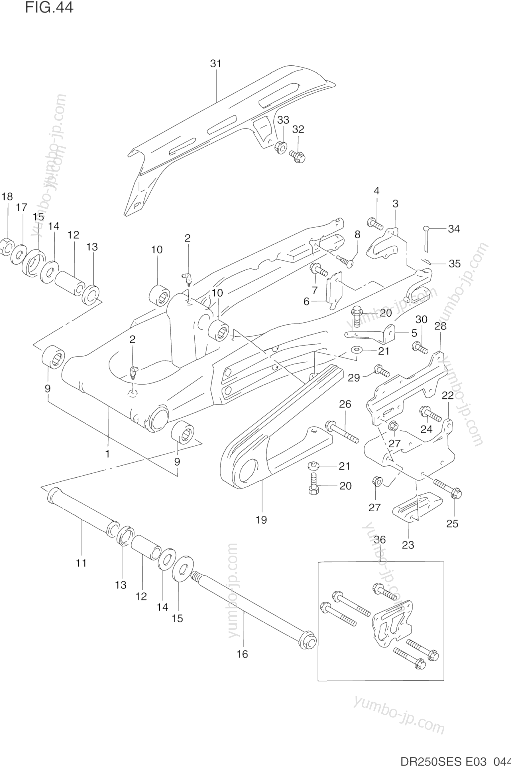 REAR SWINGING ARM (MODEL L/M/N) for motorcycles SUZUKI DR250SE 1991 year