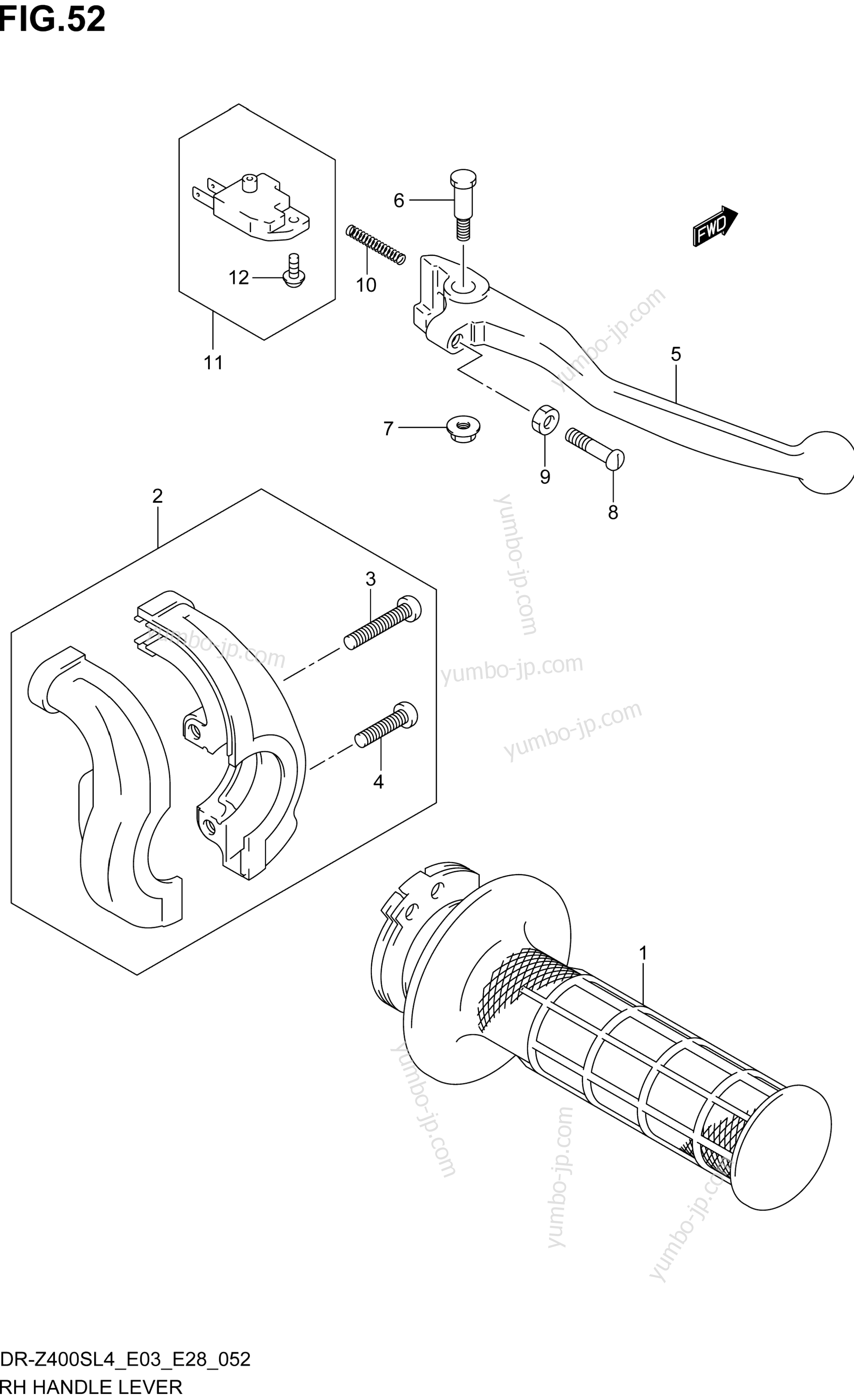 RH HANDLE LEVER для мотоциклов SUZUKI DR-Z400S 2014 г.