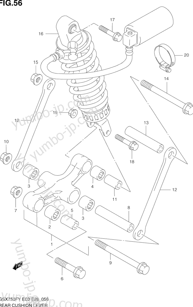 REAR CUSHION LEVER for motorcycles SUZUKI Katana (GSX750F) 1998 year