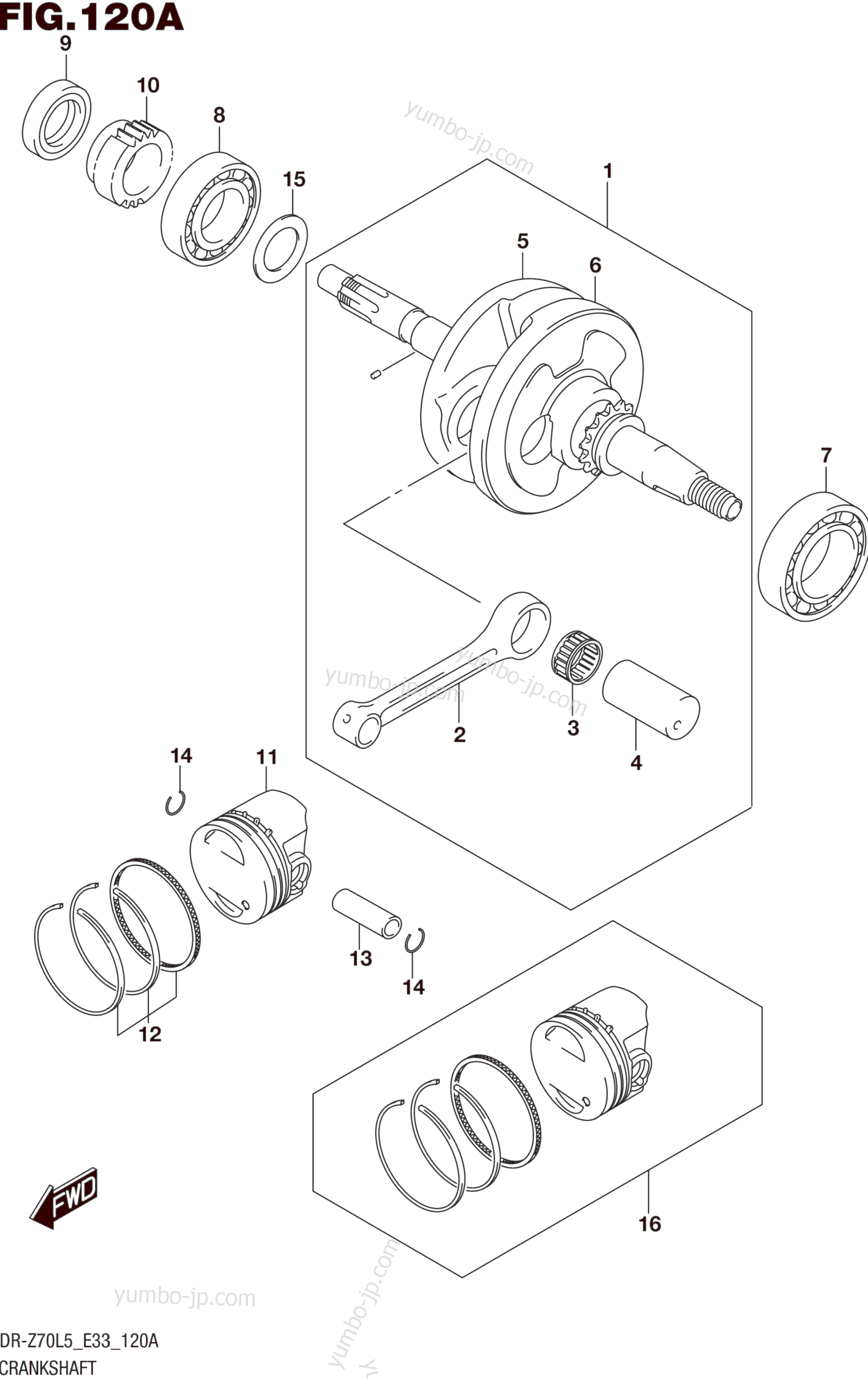 CRANKSHAFT for motorcycles SUZUKI DR-Z70 2015 year