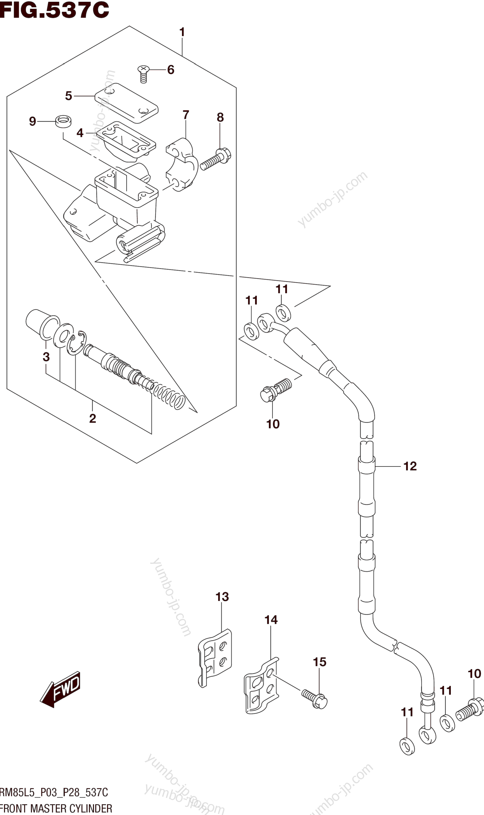 FRONT MASTER CYLINDER (RM85LL5 P28) for motorcycles SUZUKI RM85L 2015 year