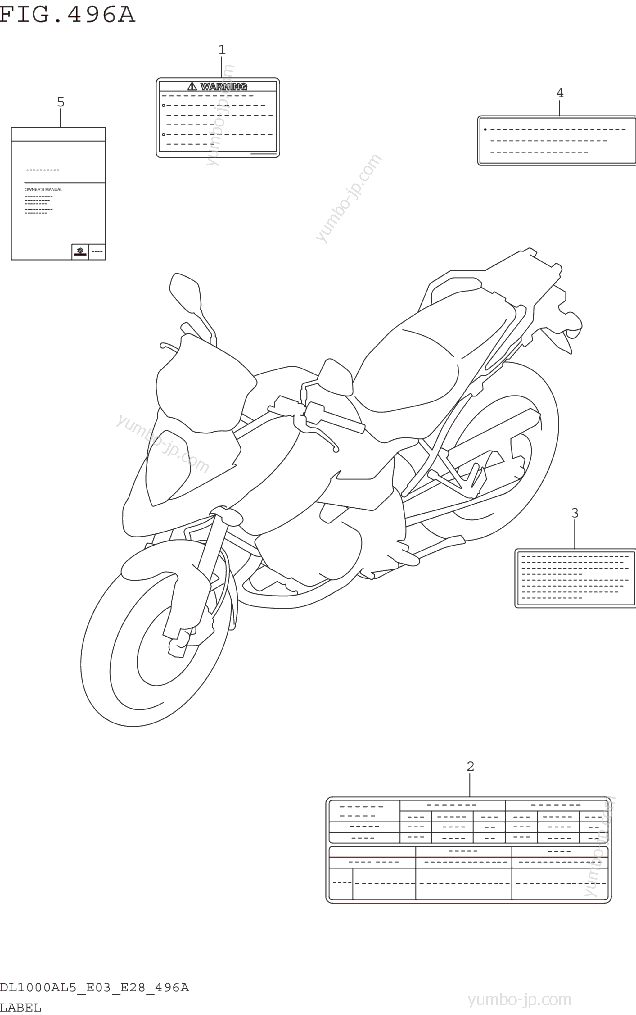 LABEL (DL1000AL5 E03) для мотоциклов SUZUKI DL1000A 2015 г.