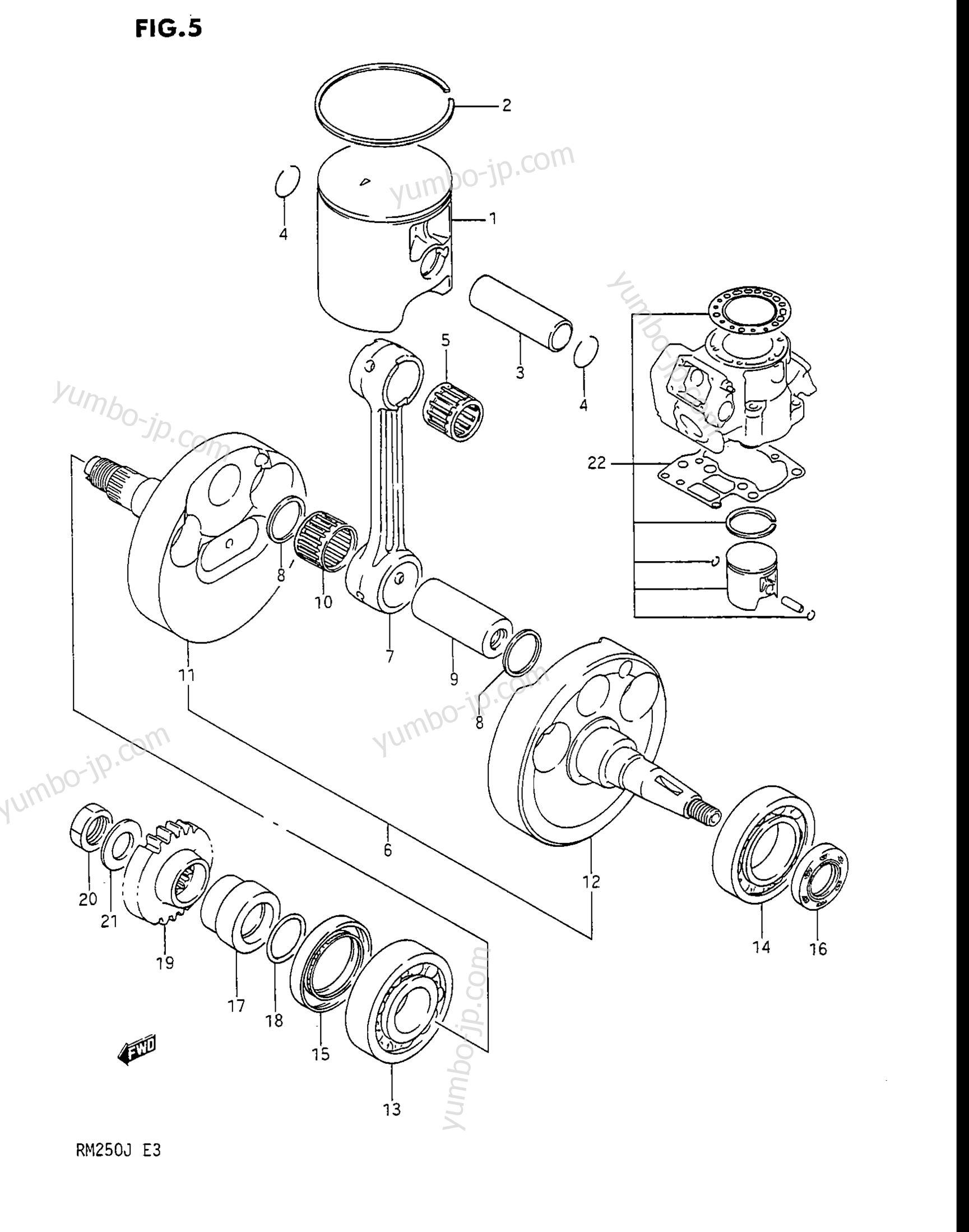 CRANKSHAFT for motorcycles SUZUKI RM250 1988 year