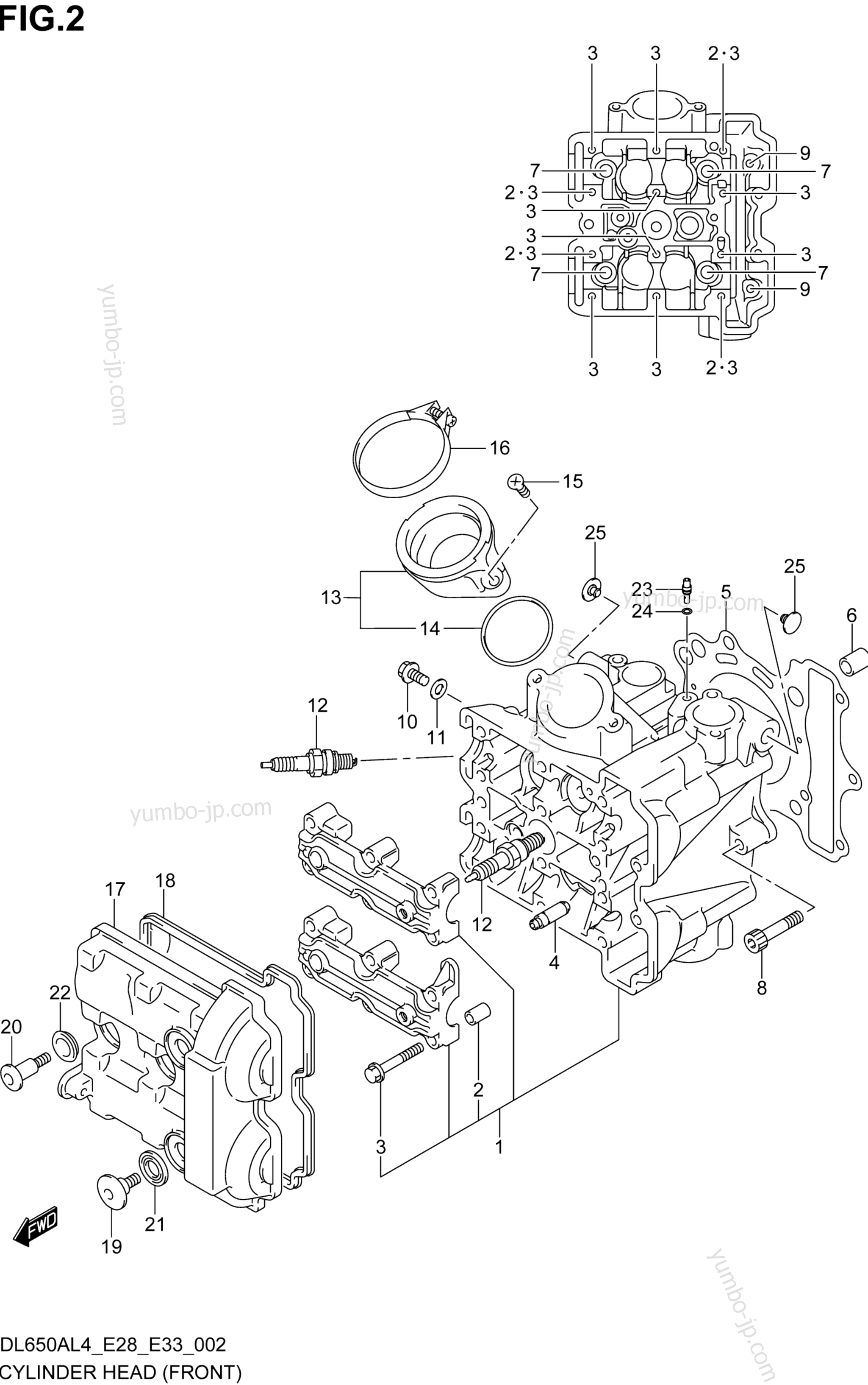 CYLINDER HEAD (FRONT) для мотоциклов SUZUKI DL650A 2014 г.