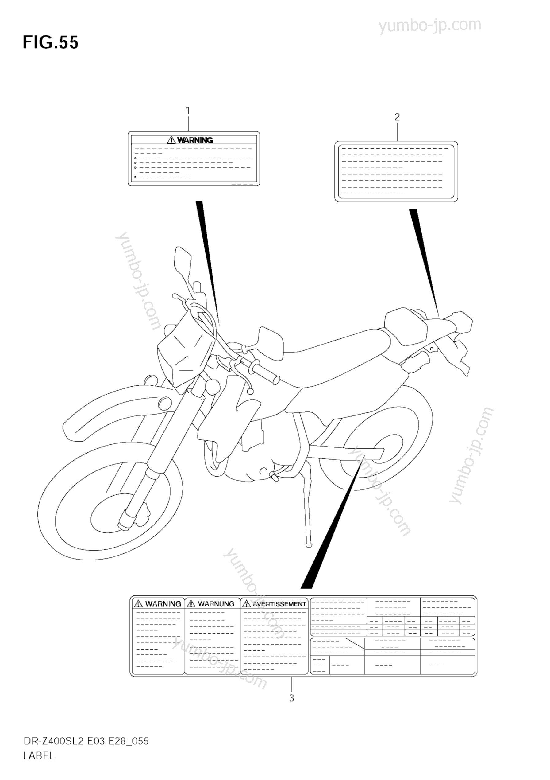 LABEL (E03) для мотоциклов SUZUKI DR-Z400S 2012 г.