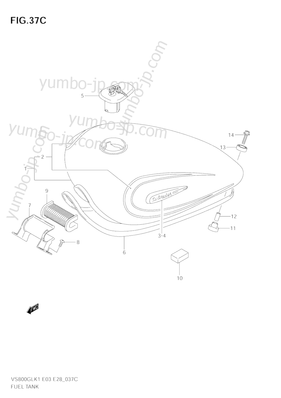 FUEL TANK (MODEL K4) for motorcycles SUZUKI Intruder (VS800GL) 2003 year