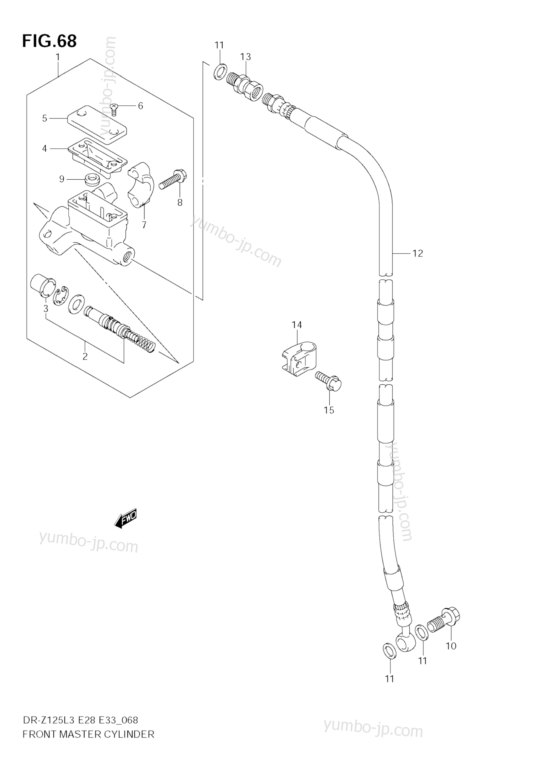 FRONT MASTER CYLINDER (DR-Z125LL3 E28) for motorcycles SUZUKI DR-Z125 2013 year