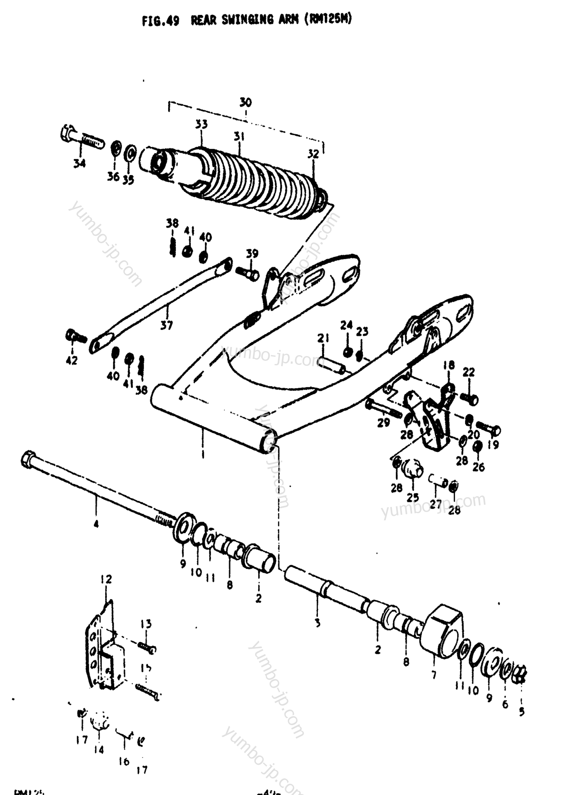 REAR SWINGING ARM (RM125M) для мотоциклов SUZUKI RM125 1977 г.