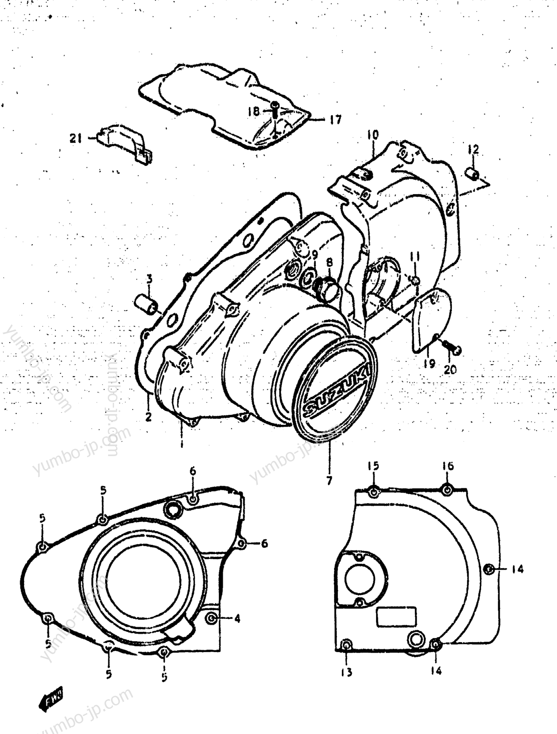 CRANKCASE LH COVER для мотоциклов SUZUKI GS425L 1979 г.