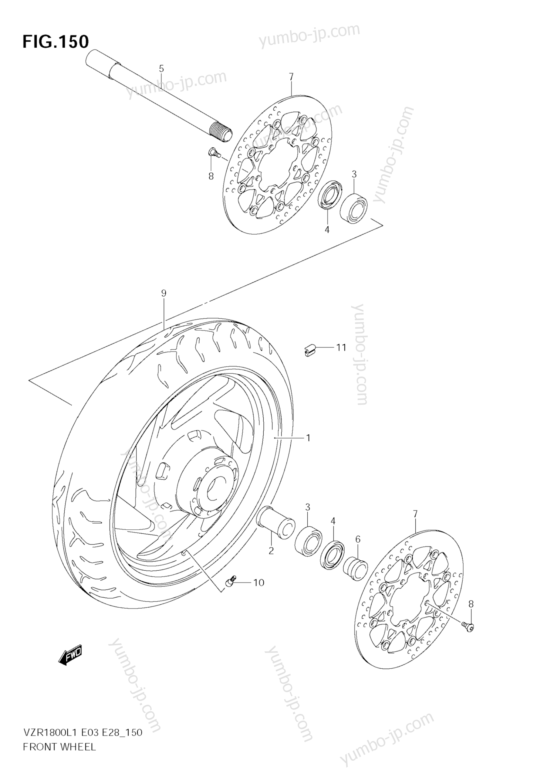 FRONT WHEEL (VZR1800Z L1 E3) for motorcycles SUZUKI Boulevard M109R (VZR1800) 2011 year