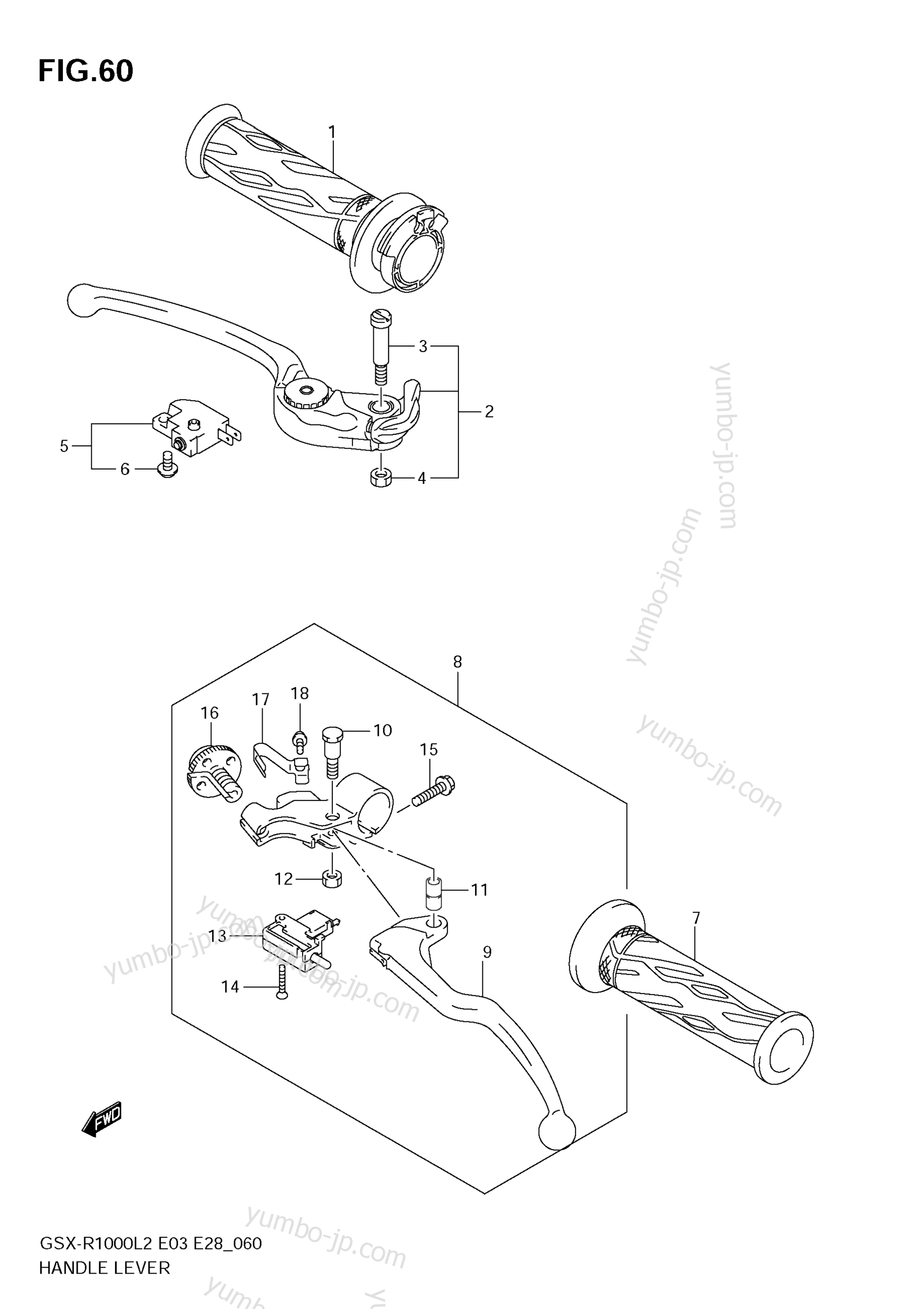 HANDLE LEVER for motorcycles SUZUKI GSX-R1000 2012 year