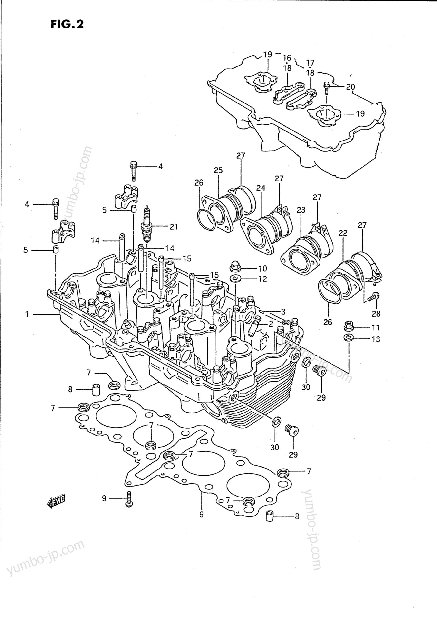 Головка блока цилиндров для мотоциклов SUZUKI Katana (GSX750F) 1990 г.