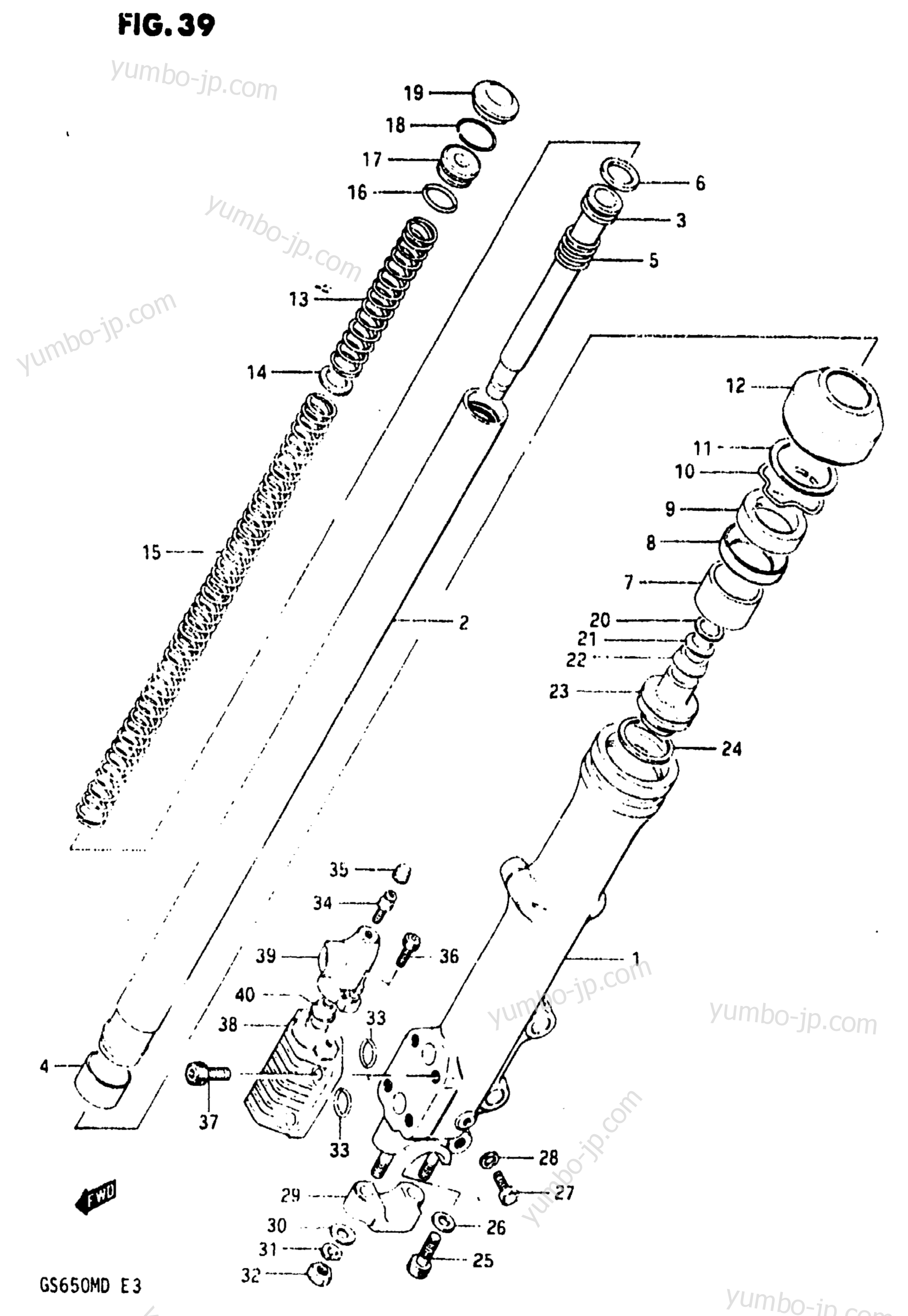 FRONT LEFT DAMPER for motorcycles SUZUKI GS650M 1983 year