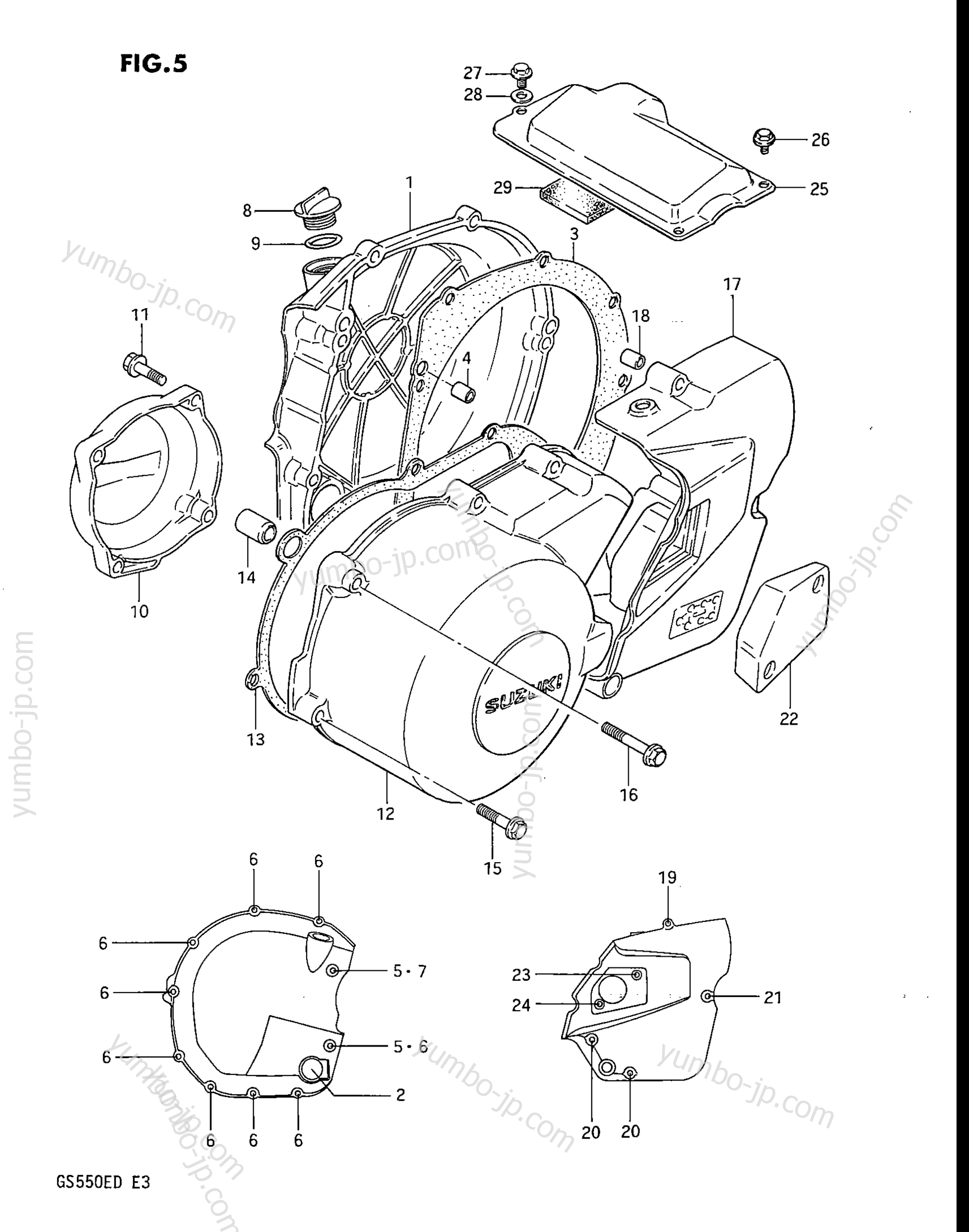 Крышка картера для мотоциклов SUZUKI GS550ES 1983 г.