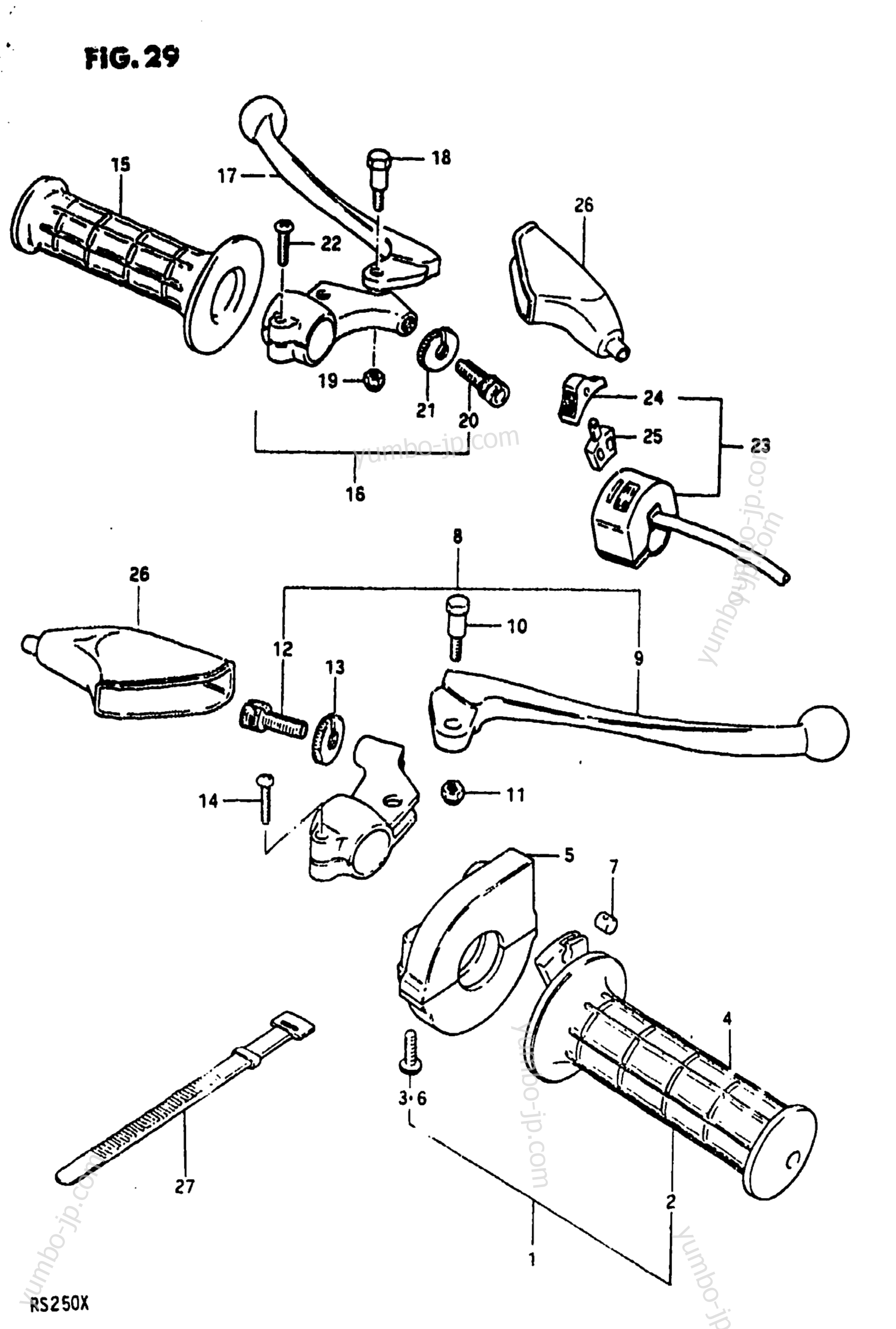 HANDLE GRIP - LEVER for motorcycles SUZUKI RS250 1981 year