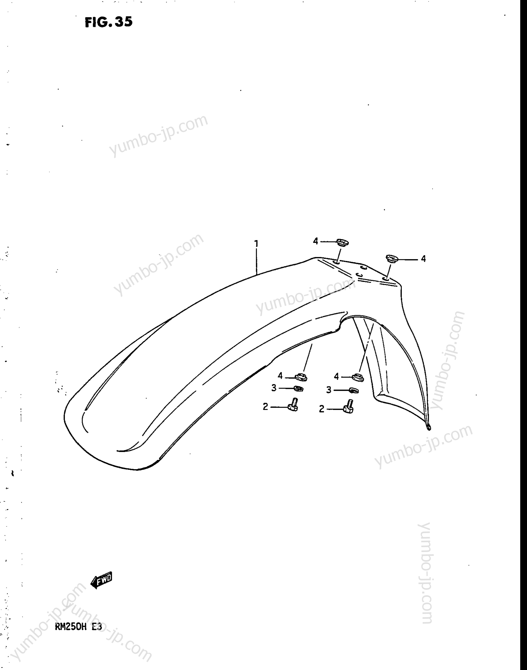 FRONT FENDER for motorcycles SUZUKI RM250 1987 year