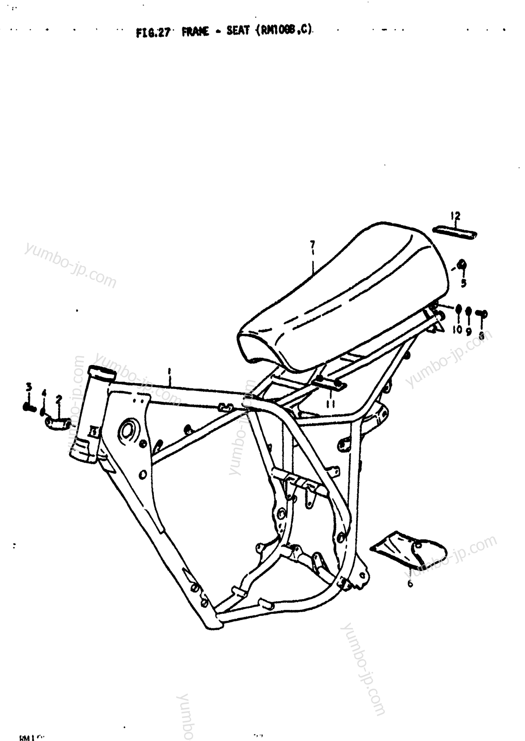 FRAME - SEAT (RM100B for motorcycles SUZUKI RM100 1976 year