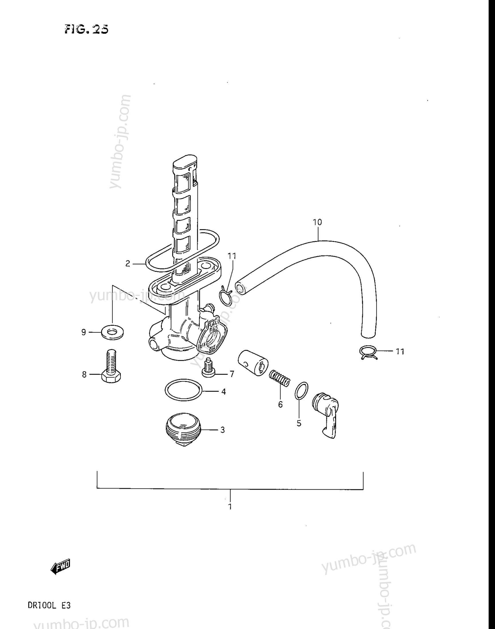 FUEL COCK for motorcycles SUZUKI DR100 1985 year