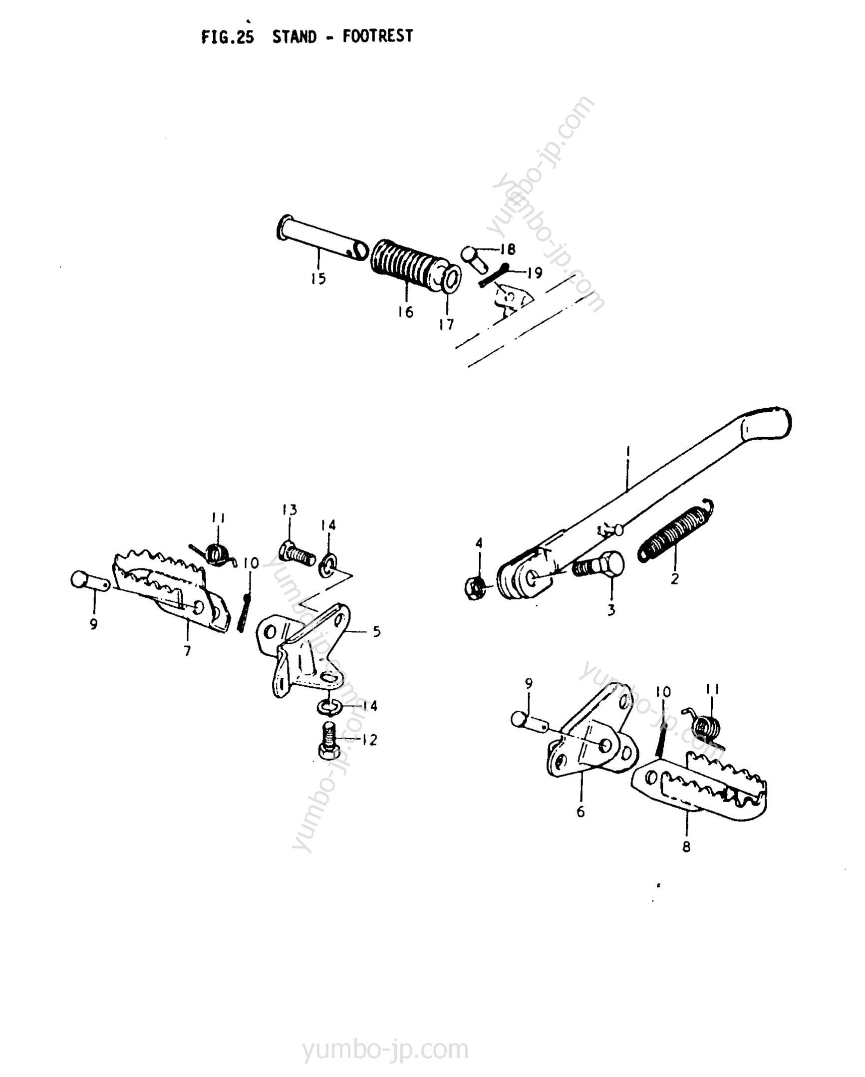 Stand - Footrest for motorcycles SUZUKI TS250 1978 year