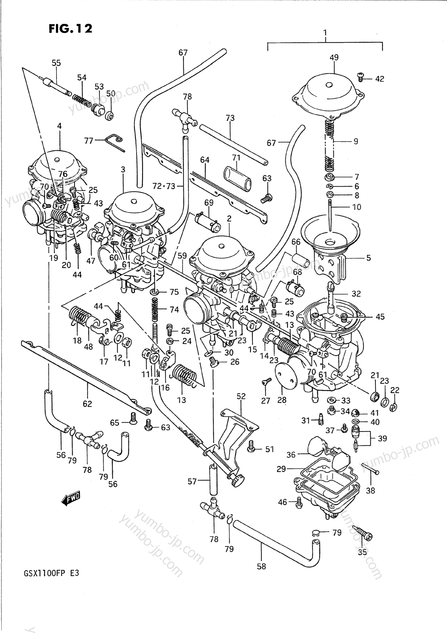 Карбюратор для мотоциклов SUZUKI GSX1100F 1988 г.