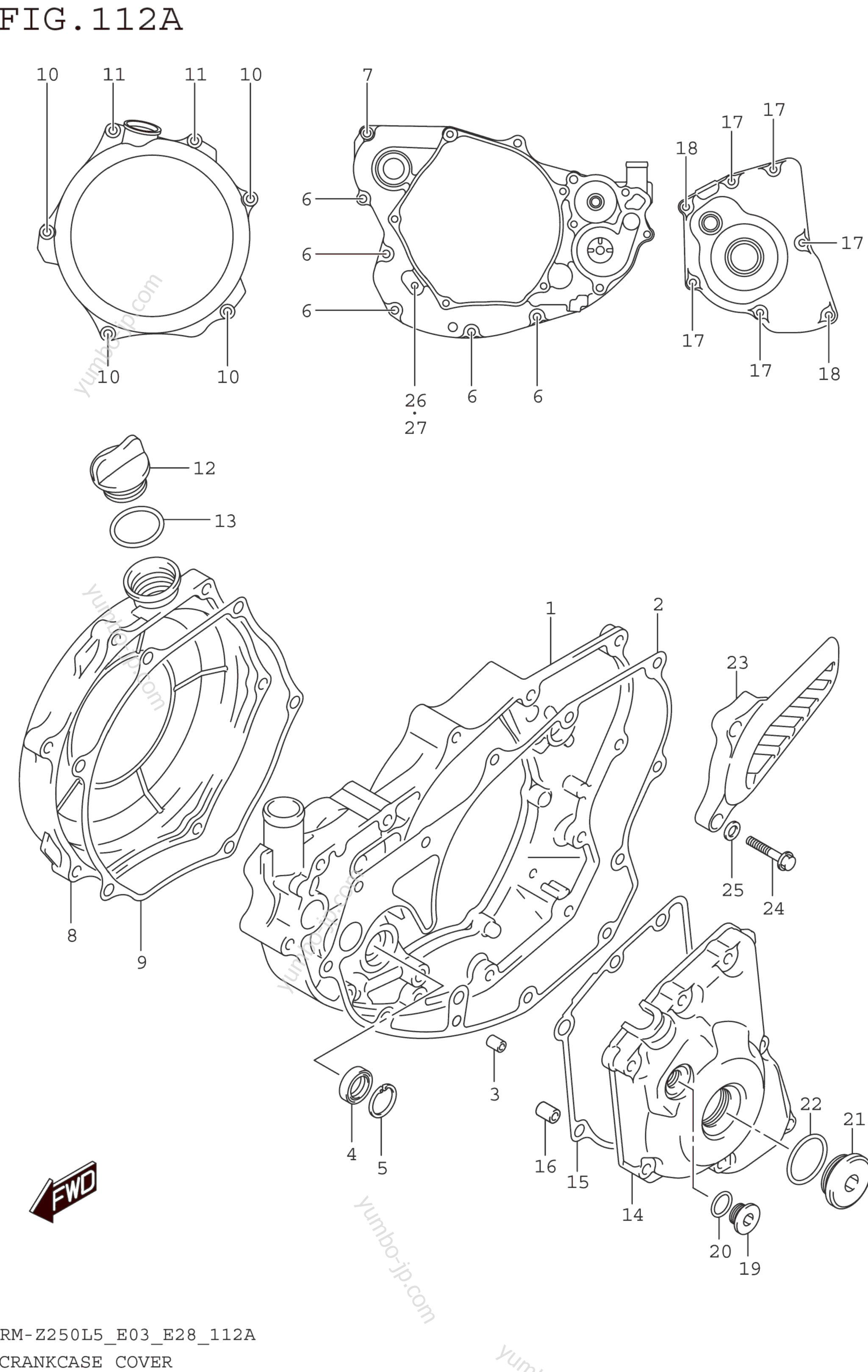 Крышка картера для мотоциклов SUZUKI RM-Z250 2015 г.