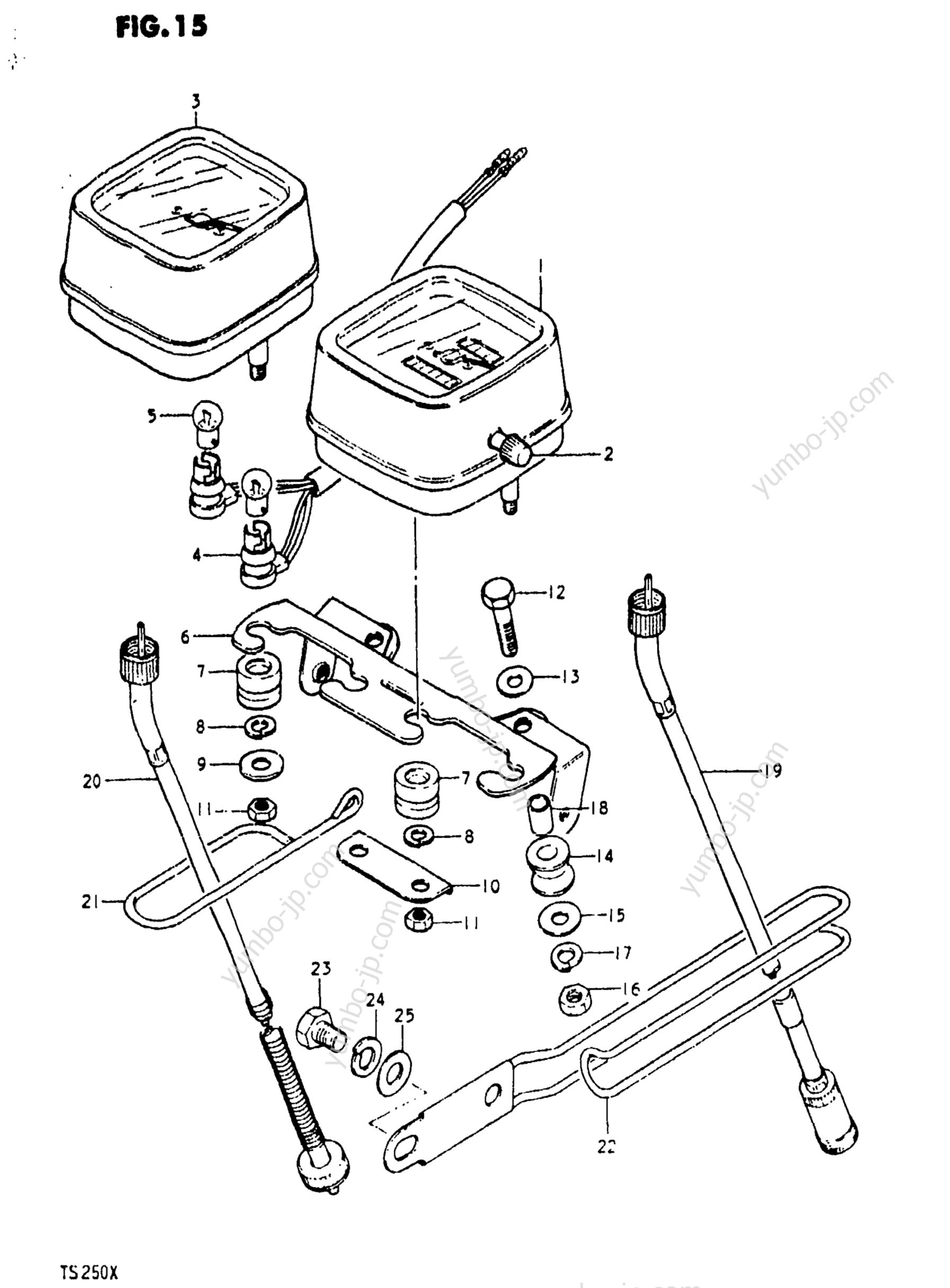 Speedometer - Tachometer for motorcycles SUZUKI TS250 1981 year