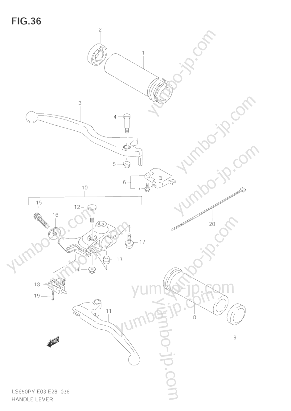 HANDLE LEVER for motorcycles SUZUKI Savage (LS650P) 2000 year