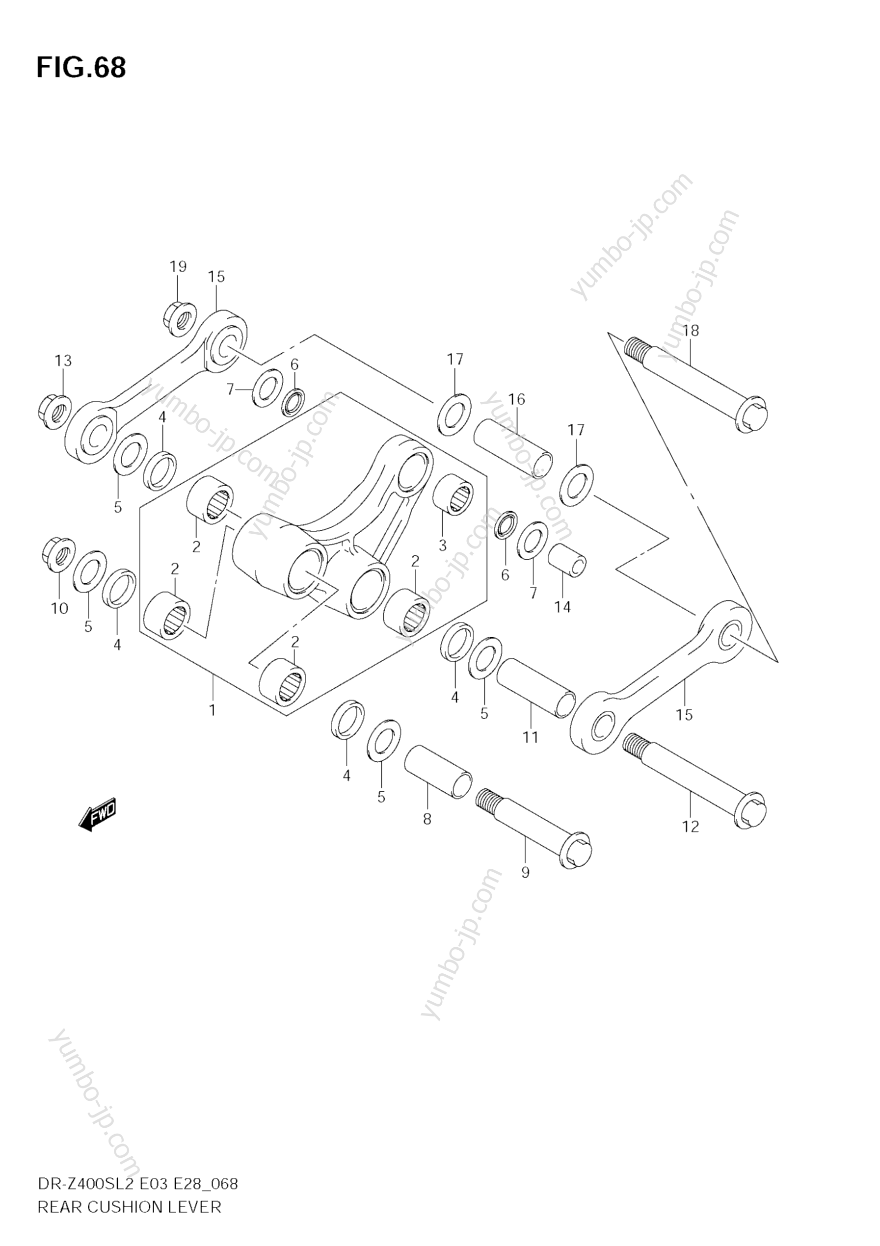 REAR CUSHION LEVER для мотоциклов SUZUKI DR-Z400S 2012 г.