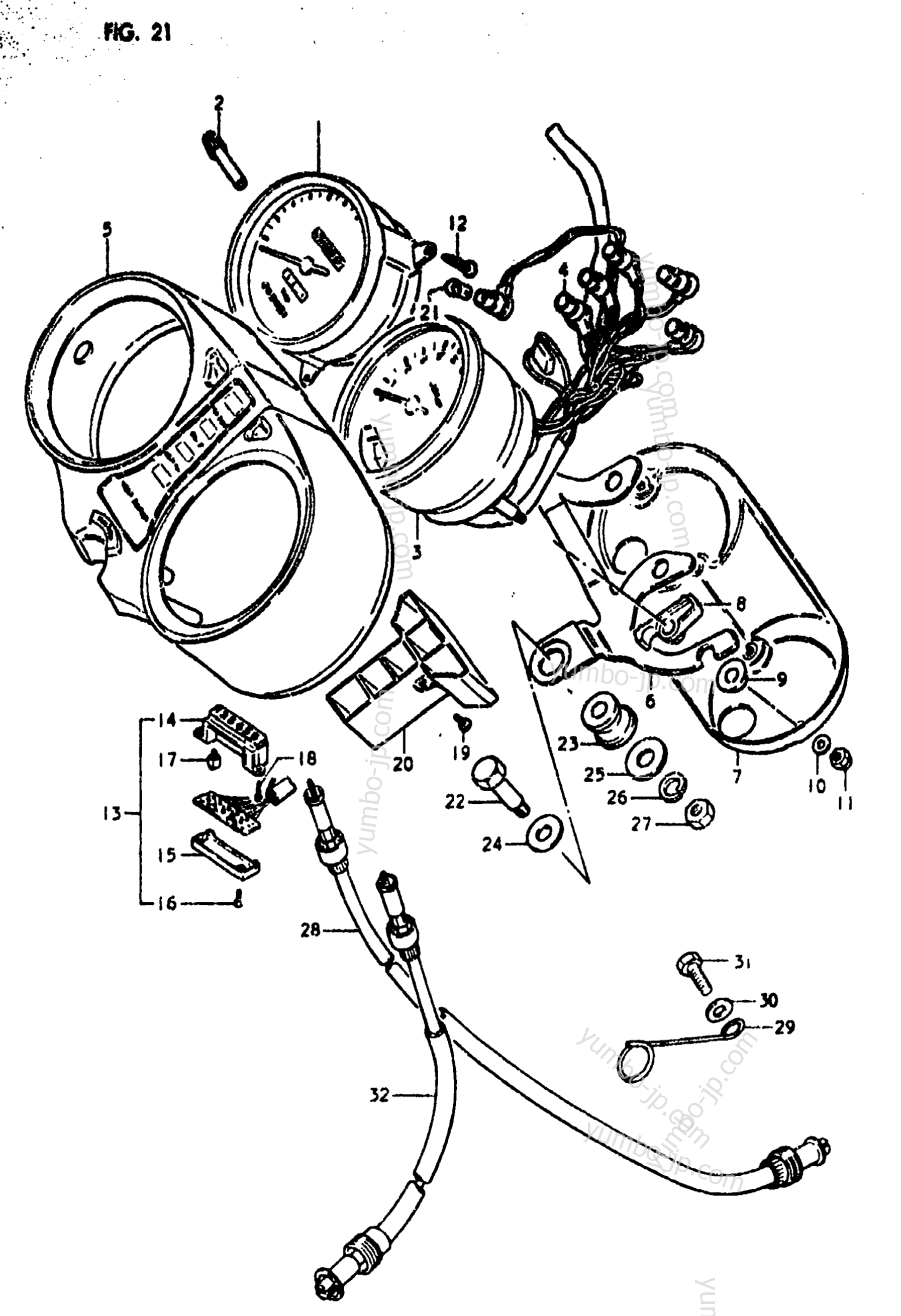 Speedometer - Tachometer for motorcycles SUZUKI GS550E 1980 year