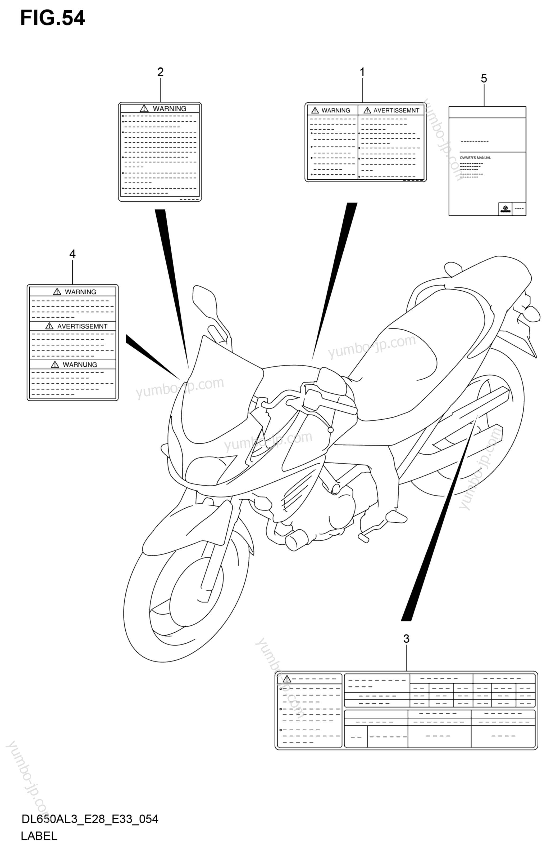 LABEL (DL650AL3 E28) для мотоциклов SUZUKI DL650AL3 2013 г.