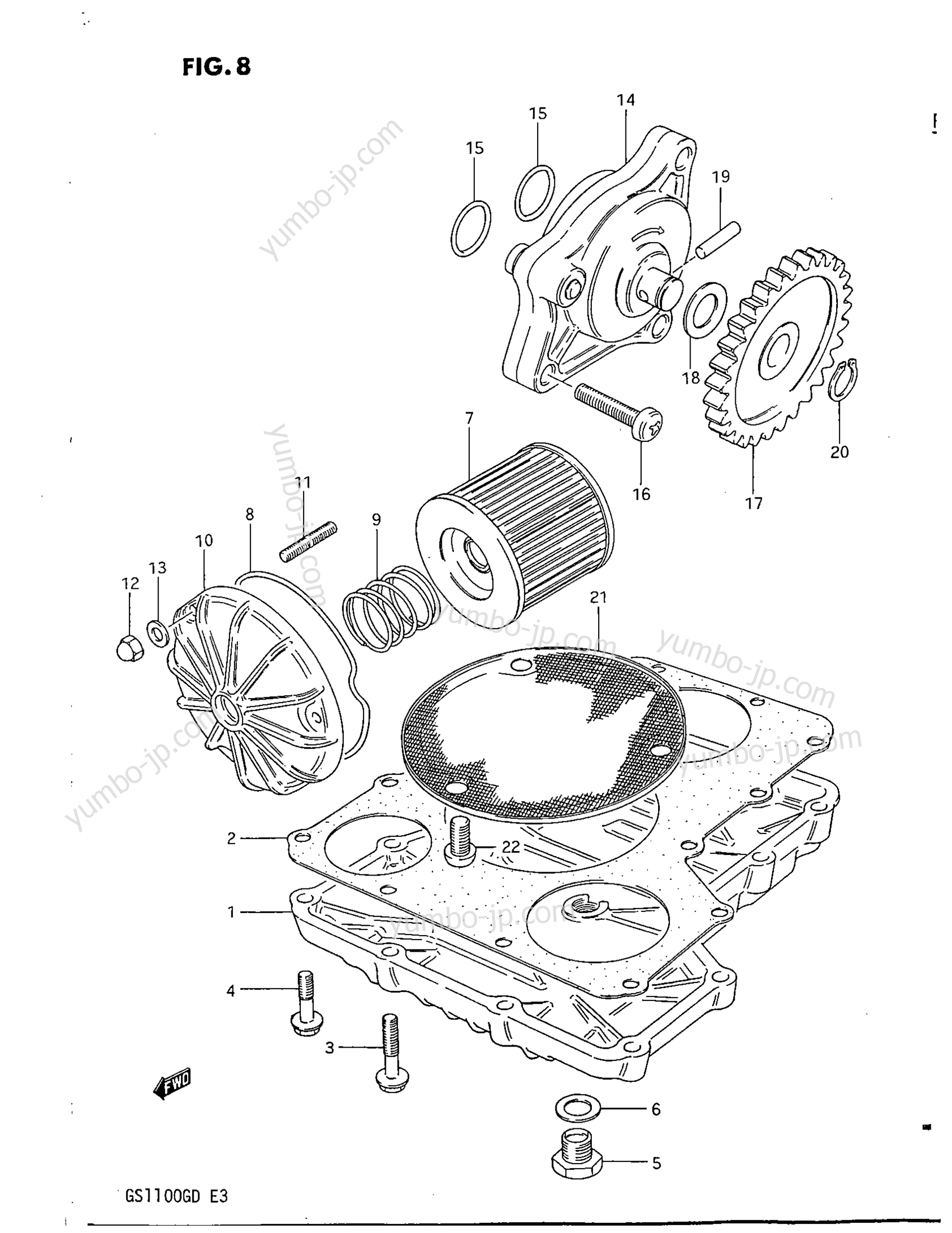 Oil Pump - Oil Filter for motorcycles SUZUKI GS1100G 1983 year