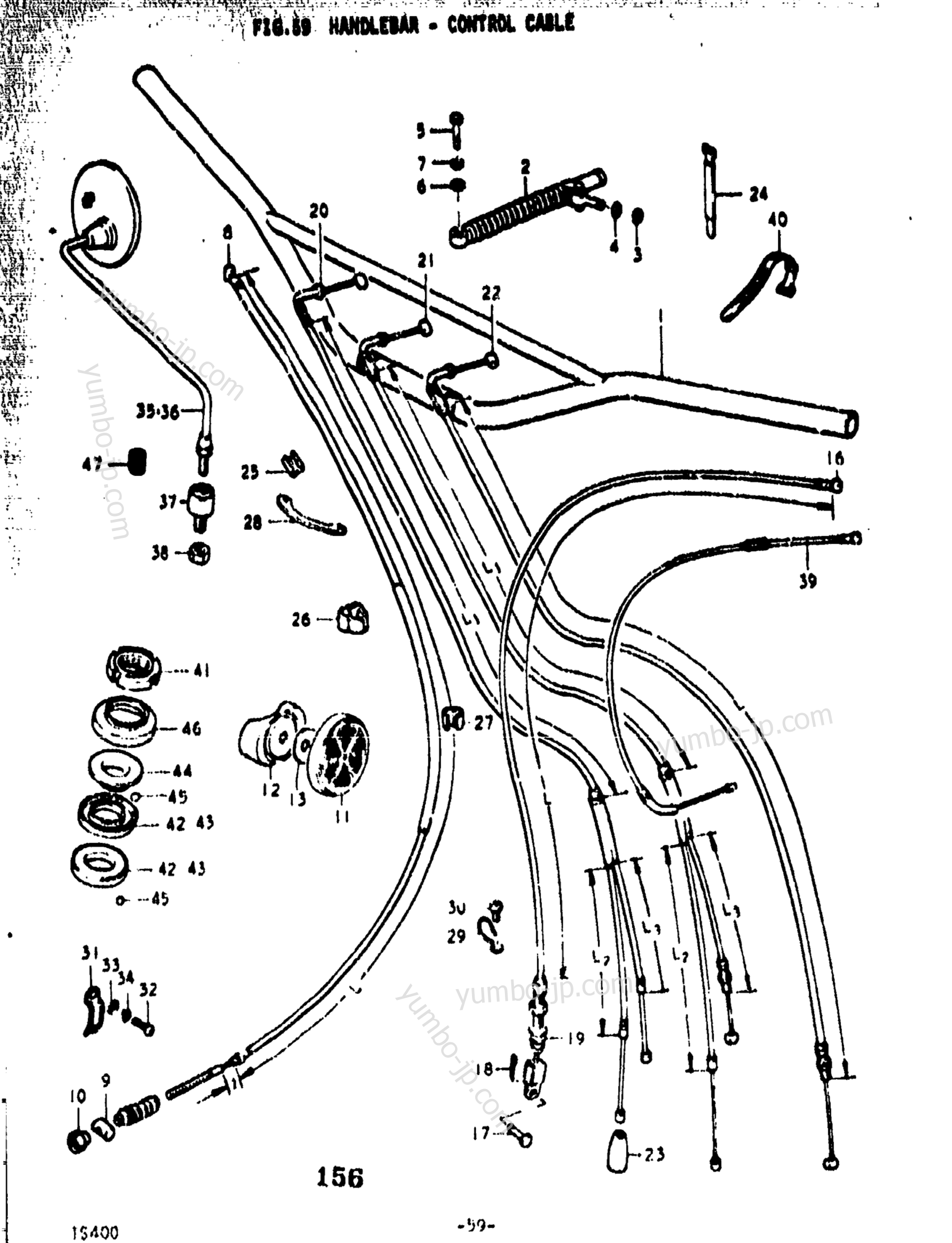 HANDLEBAR - CONTROL CABLE для мотоциклов SUZUKI TS400 1973 г.