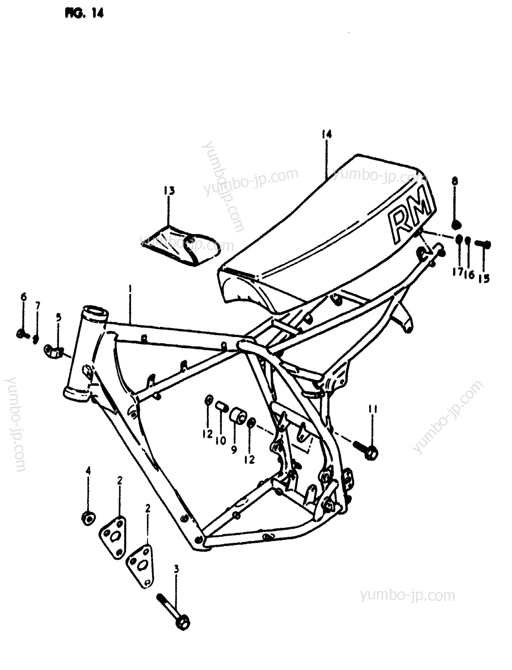 FRAME - SEAT for motorcycles SUZUKI RM250 1980 year