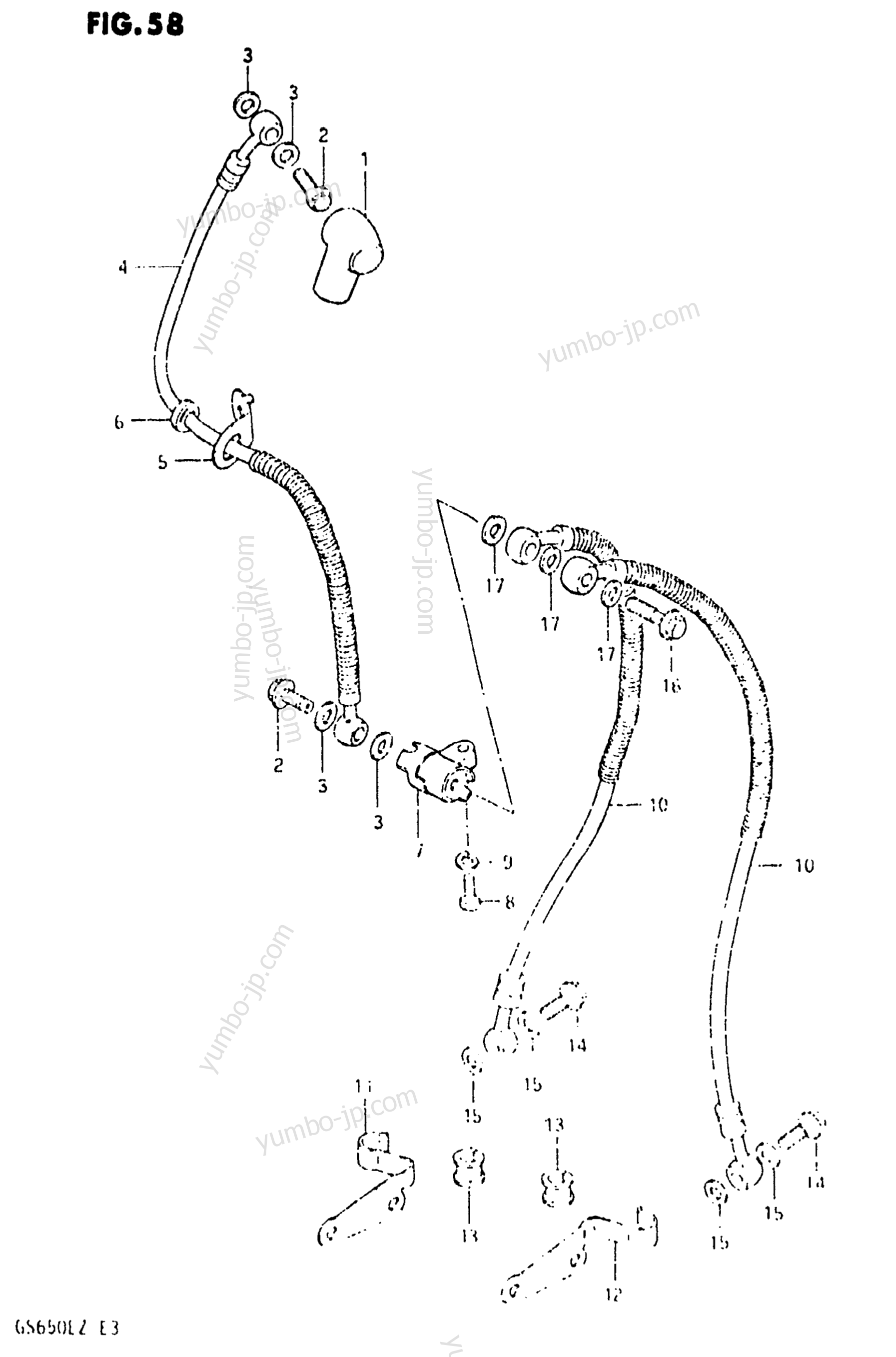 FRONT BRAKE HOSE для мотоциклов SUZUKI GS650E 1981 г.