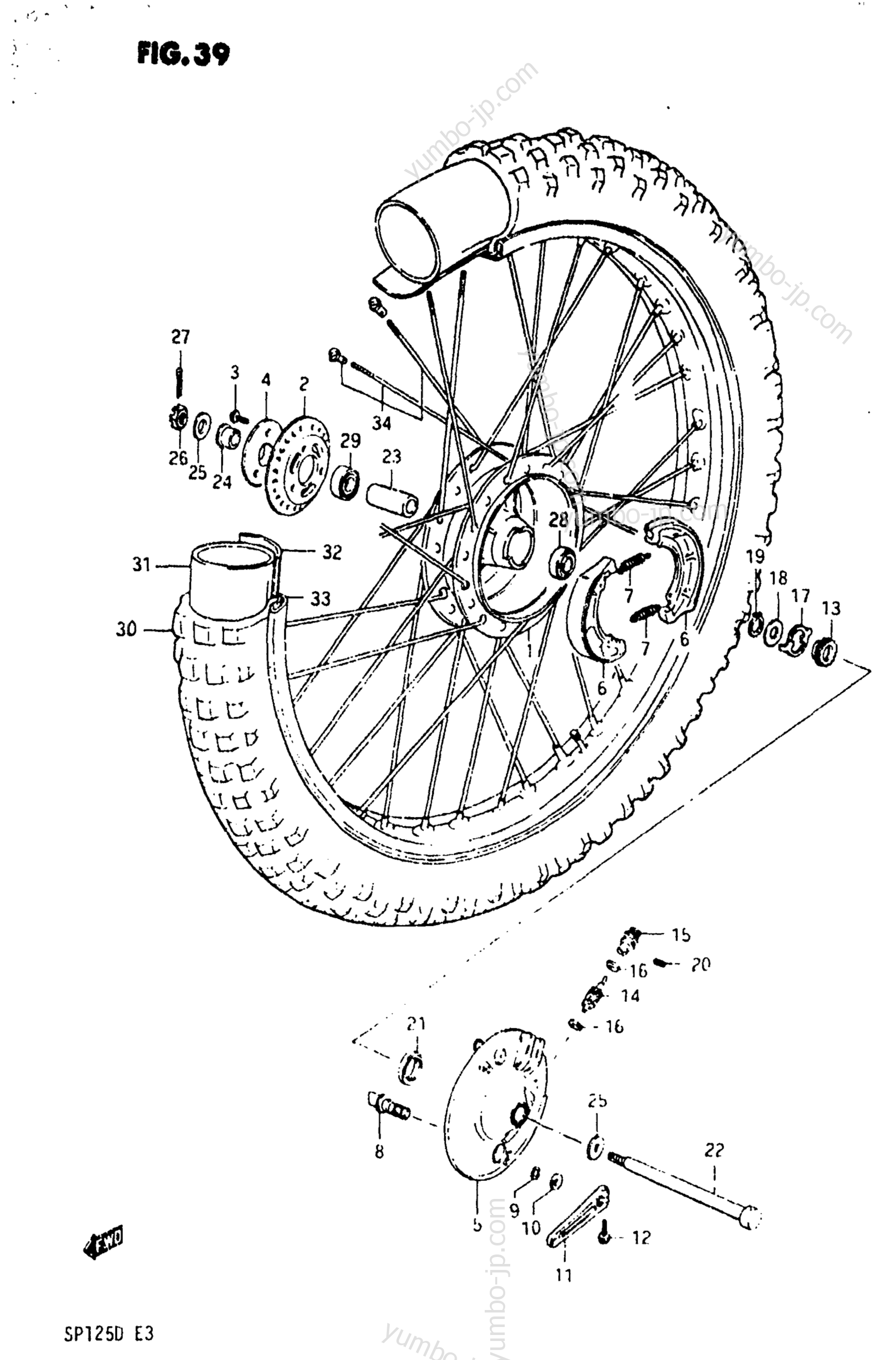 FRONT WHEEL для мотоциклов SUZUKI SP125 1983 г.