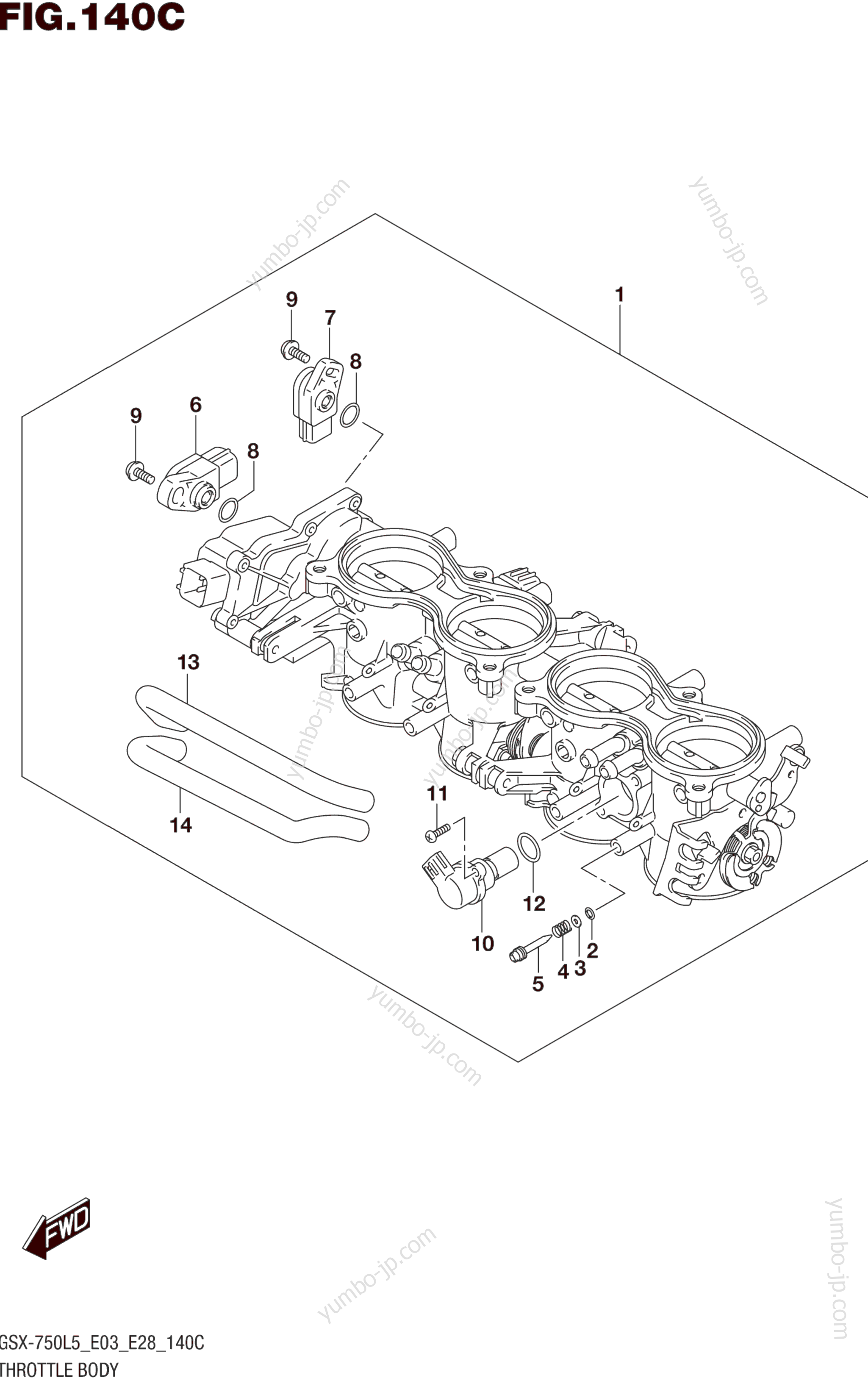 THROTTLE BODY (GSX-R750L5 E33) for motorcycles SUZUKI GSX-R750 2015 year