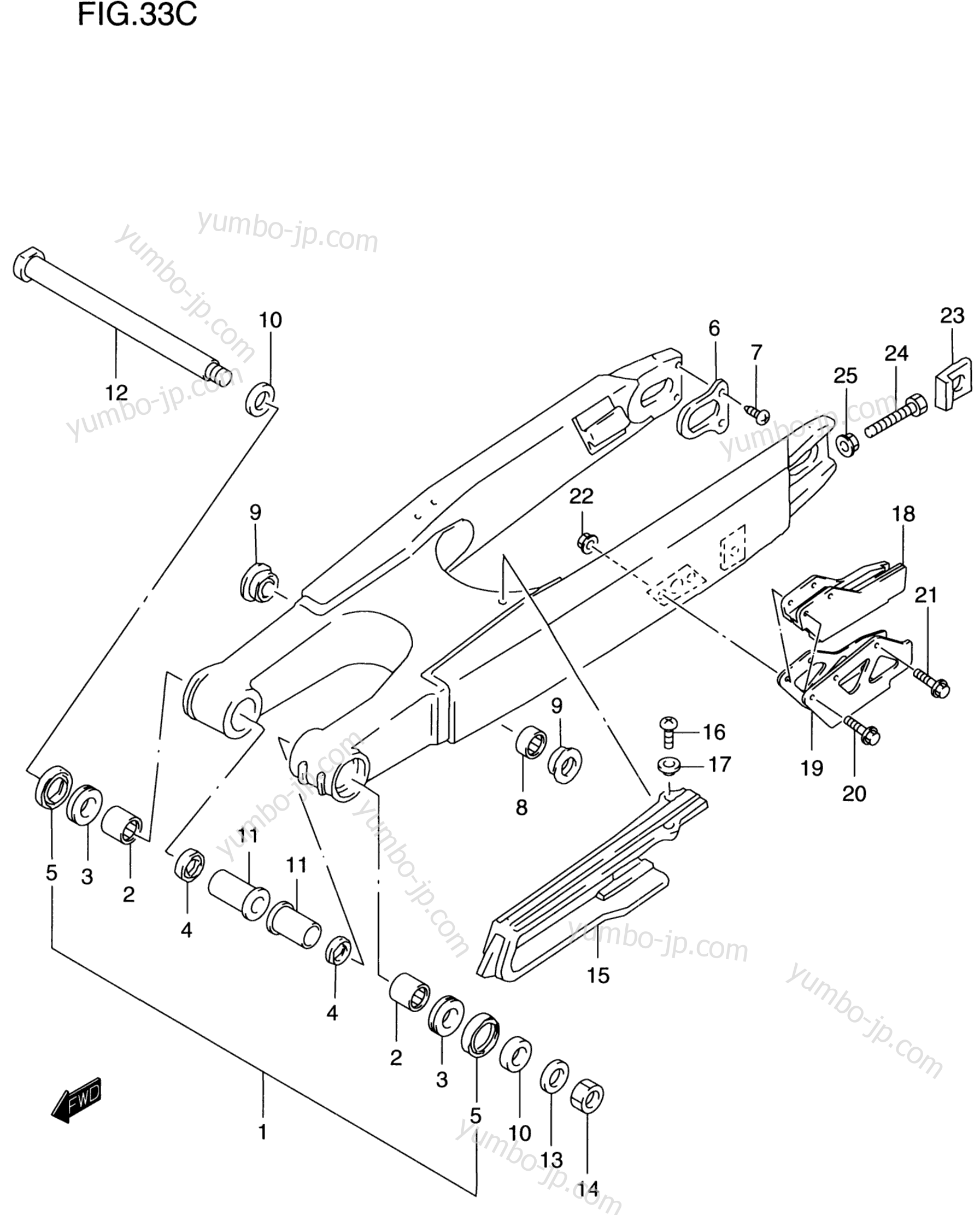 REAR SWINGING ARM (MODEL X) for motorcycles SUZUKI RM250 1997 year