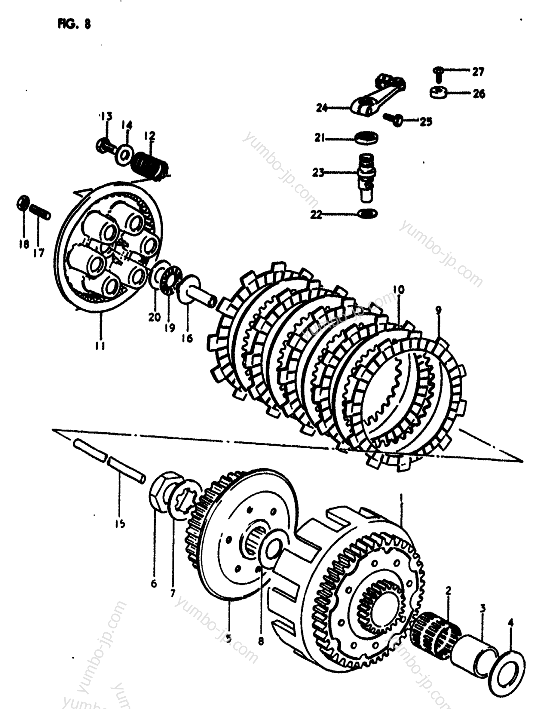 Устройство сцепления для мотоциклов SUZUKI RM250 1980 г.