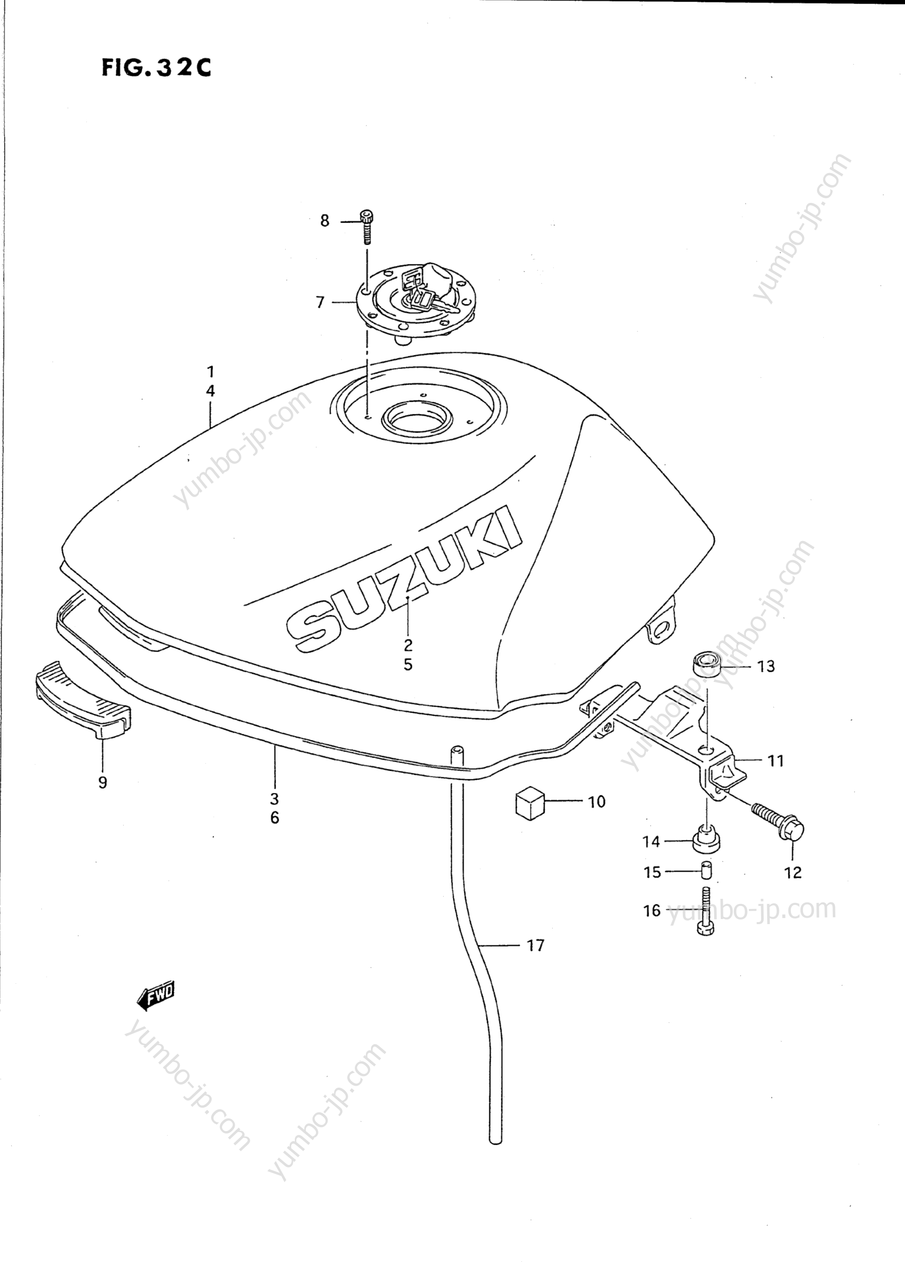 FUEL TANK (MODEL R/S/T) for motorcycles SUZUKI GS500E 1993 year