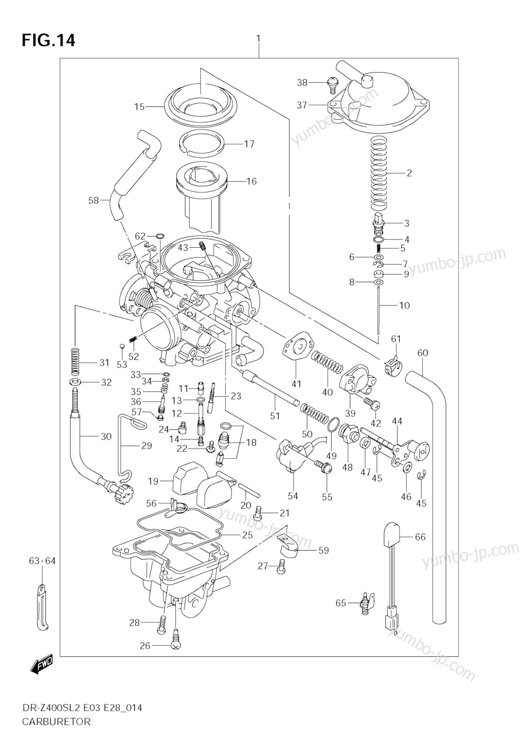 CARBURETOR (E33) for motorcycles SUZUKI DR-Z400S 2012 year