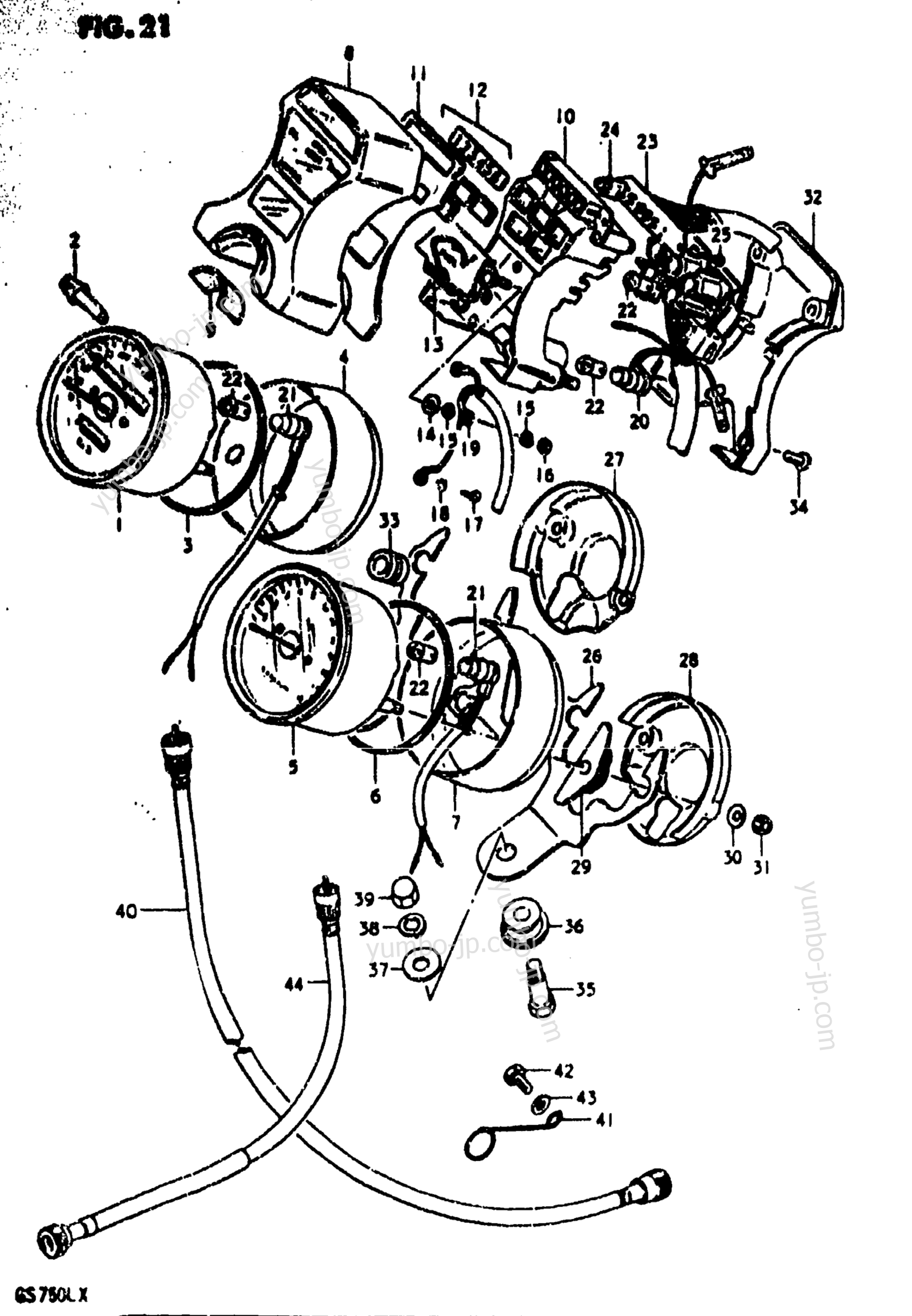 Speedometer - Tachometer for motorcycles SUZUKI GS750L 1981 year