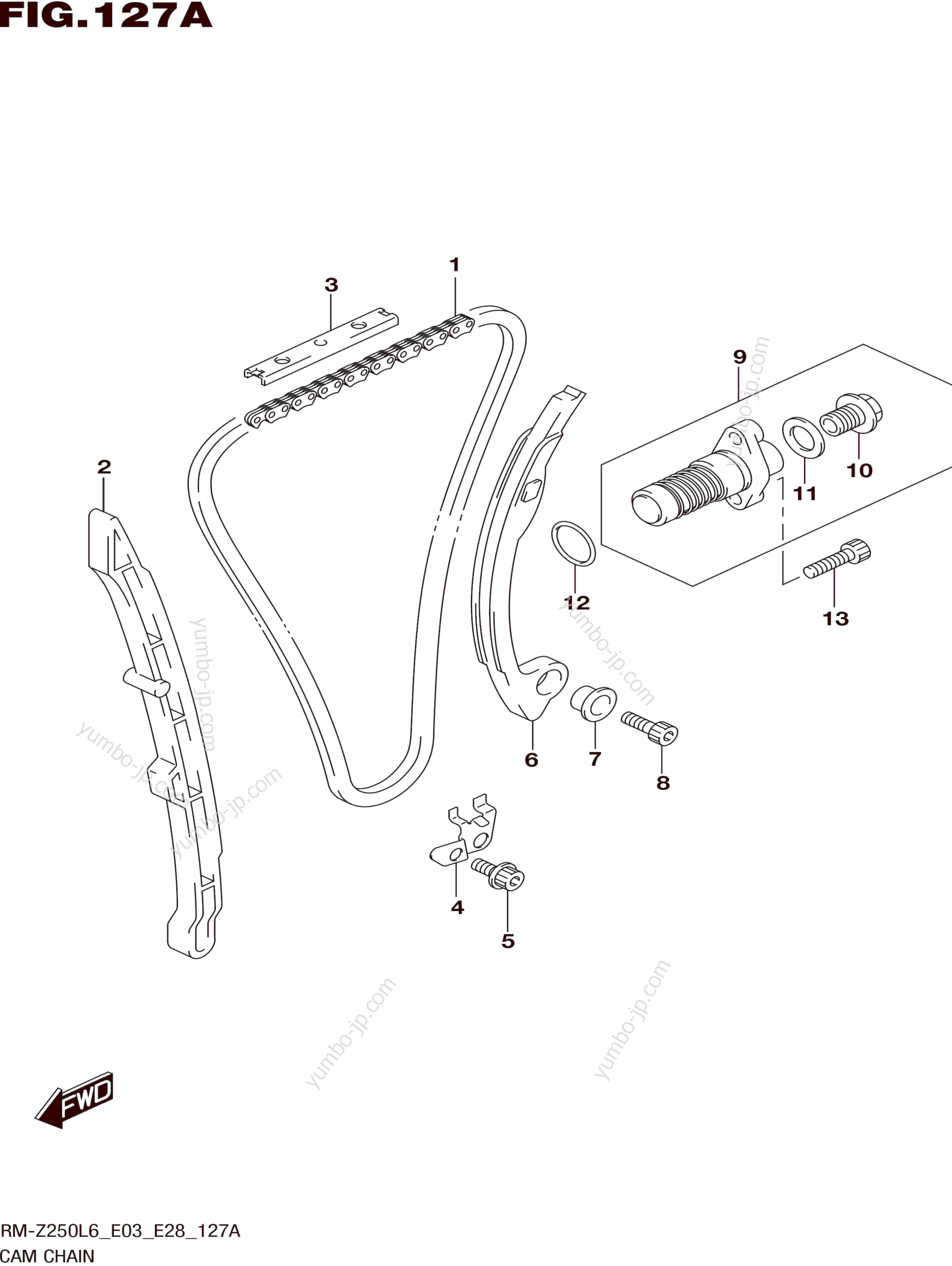 CAM CHAIN для мотоциклов SUZUKI RM-Z250 2016 г.