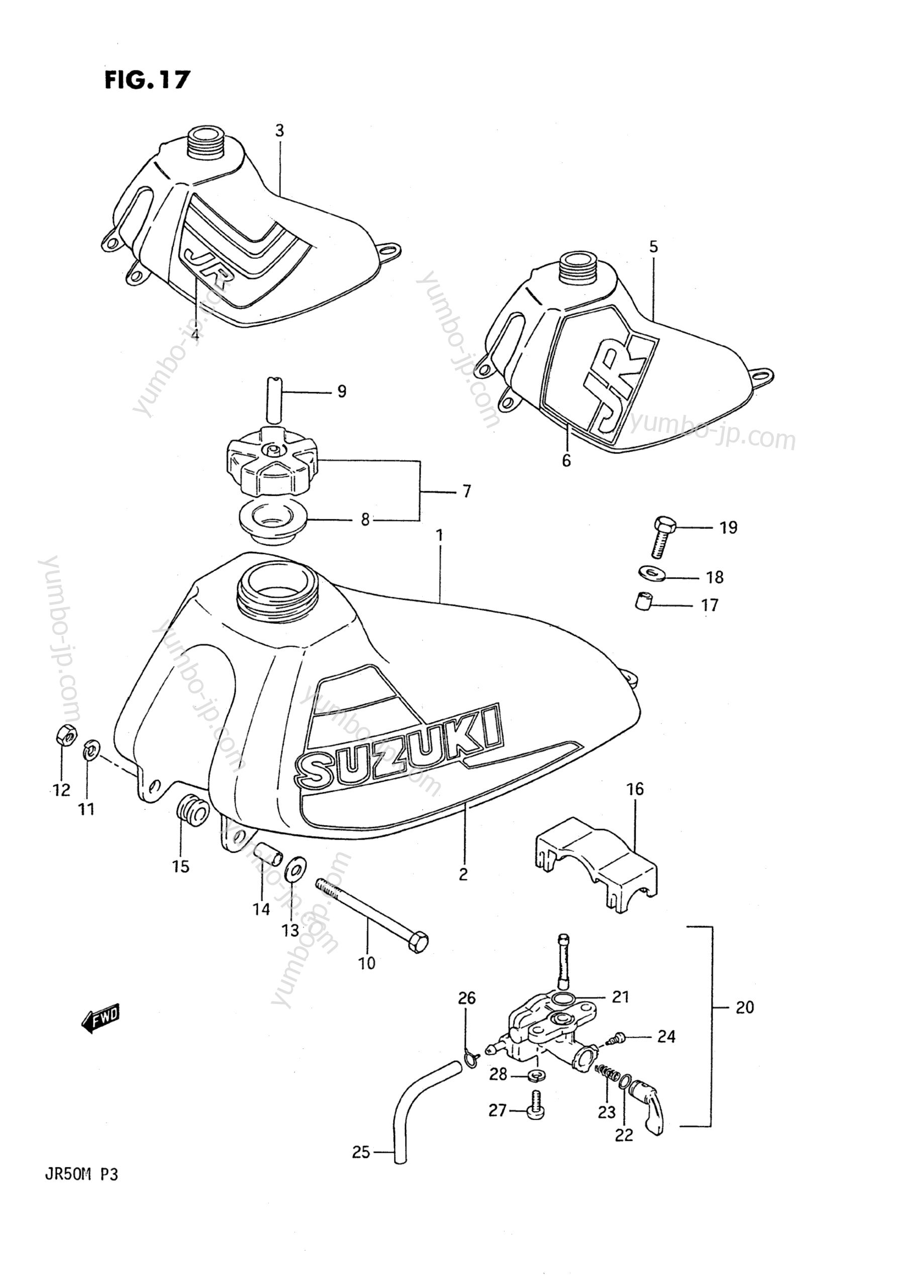 FUEL TANK (MODEL F/G/H) for motorcycles SUZUKI JR50 1989 year