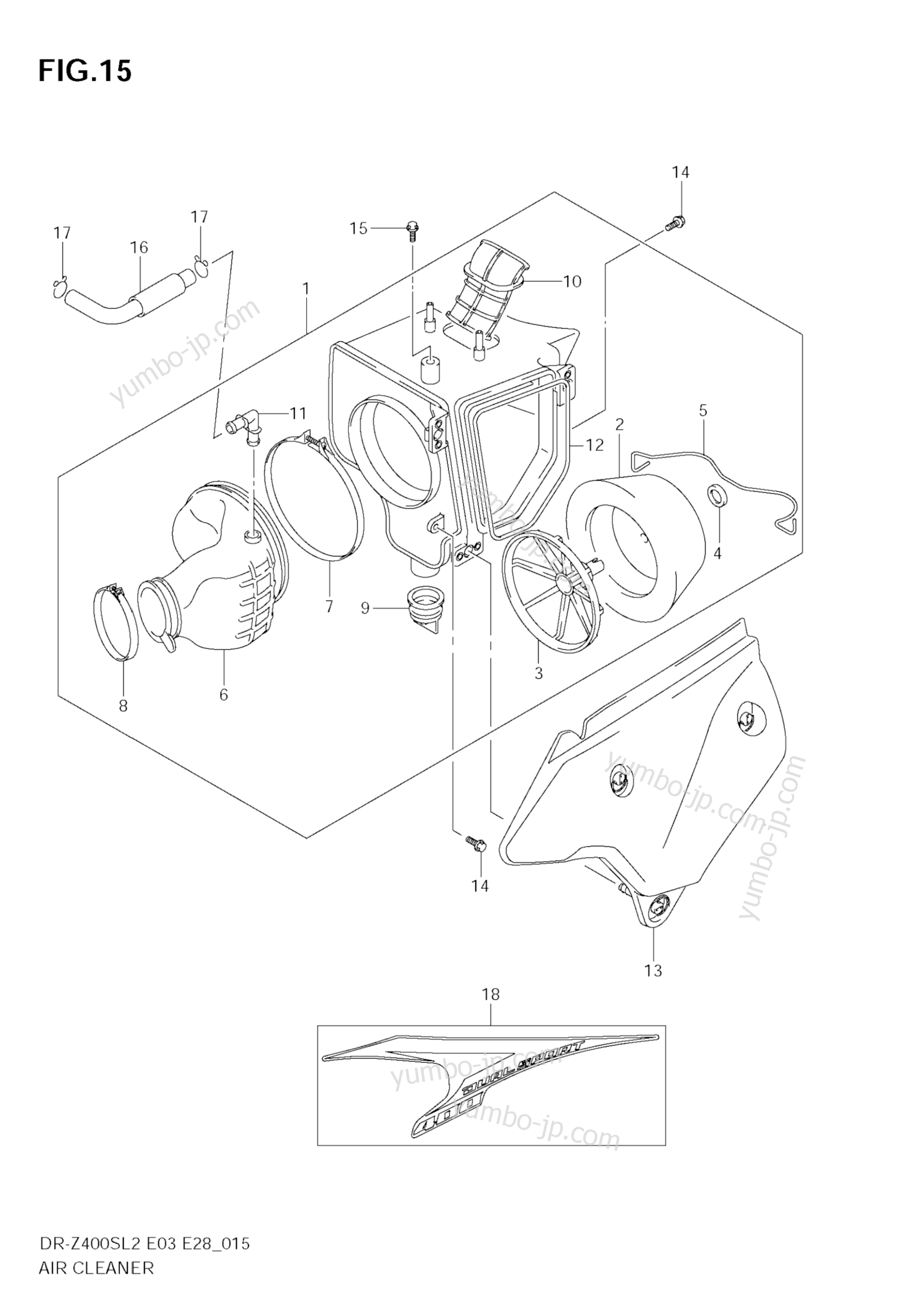 AIR CLEANER for motorcycles SUZUKI DR-Z400S 2012 year