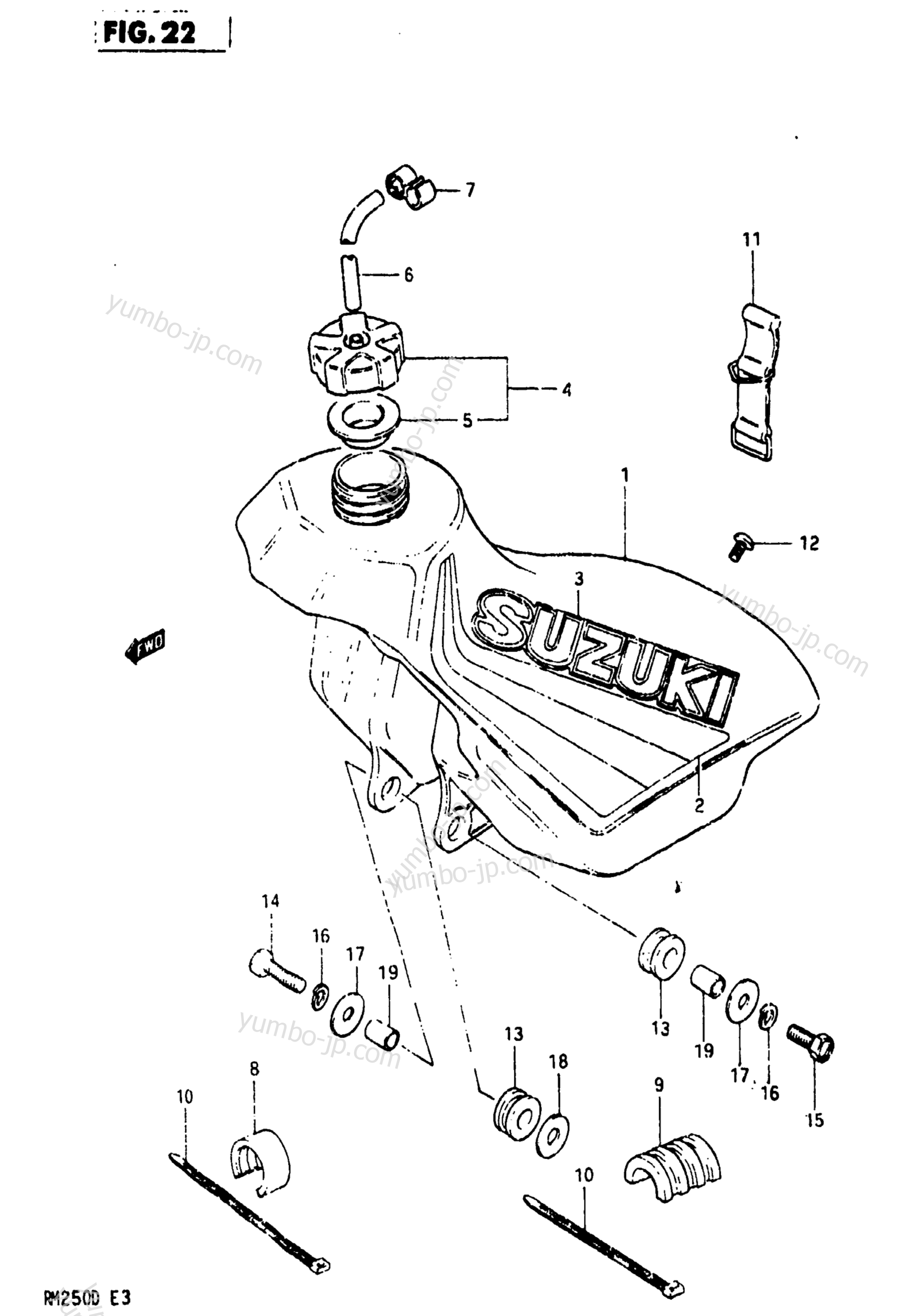 FUEL TANK (MODEL Z) for motorcycles SUZUKI RM250 1983 year