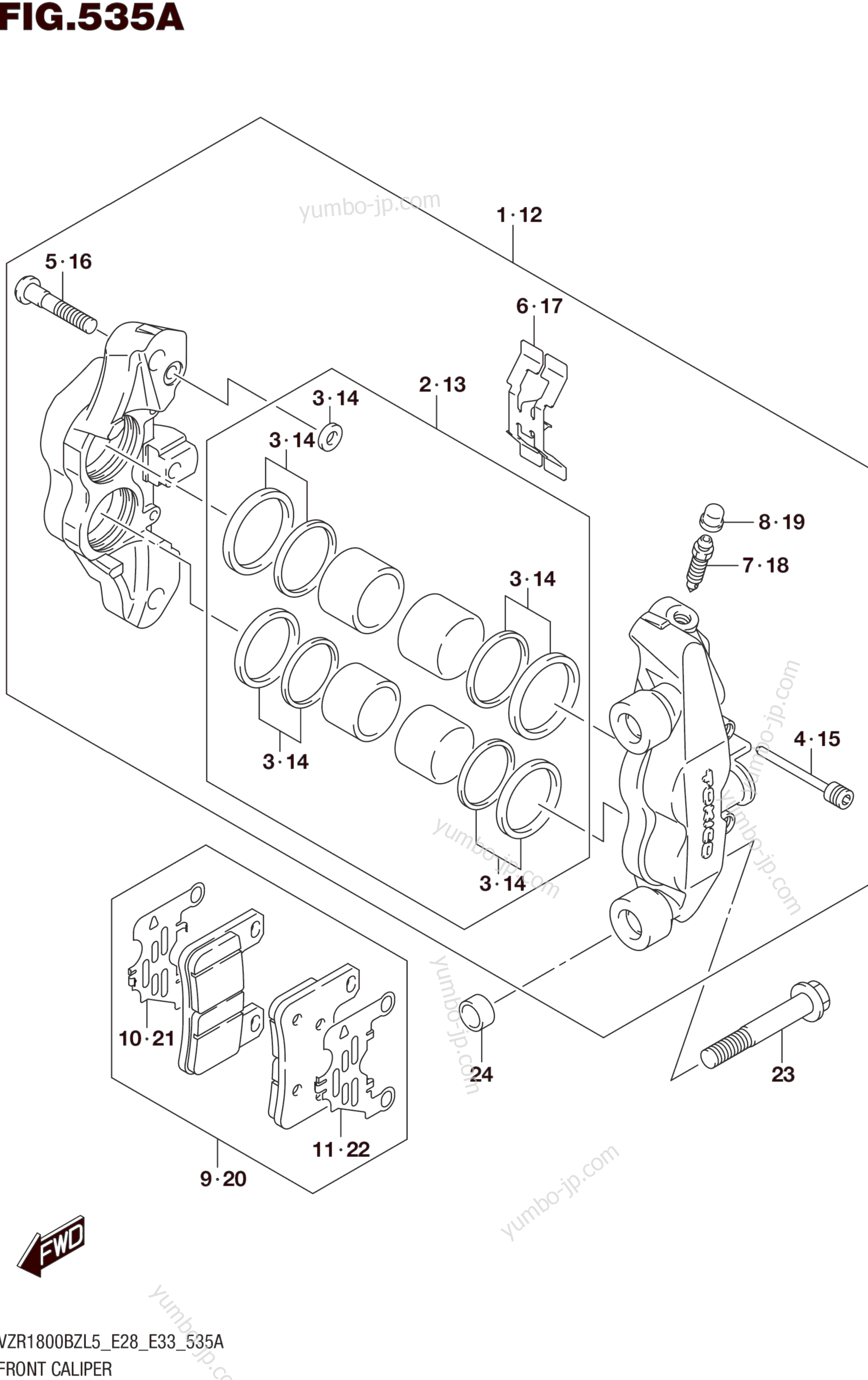 FRONT CALIPER (VZR1800BZL5 E28) для мотоциклов SUZUKI VZR1800BZ 2015 г.