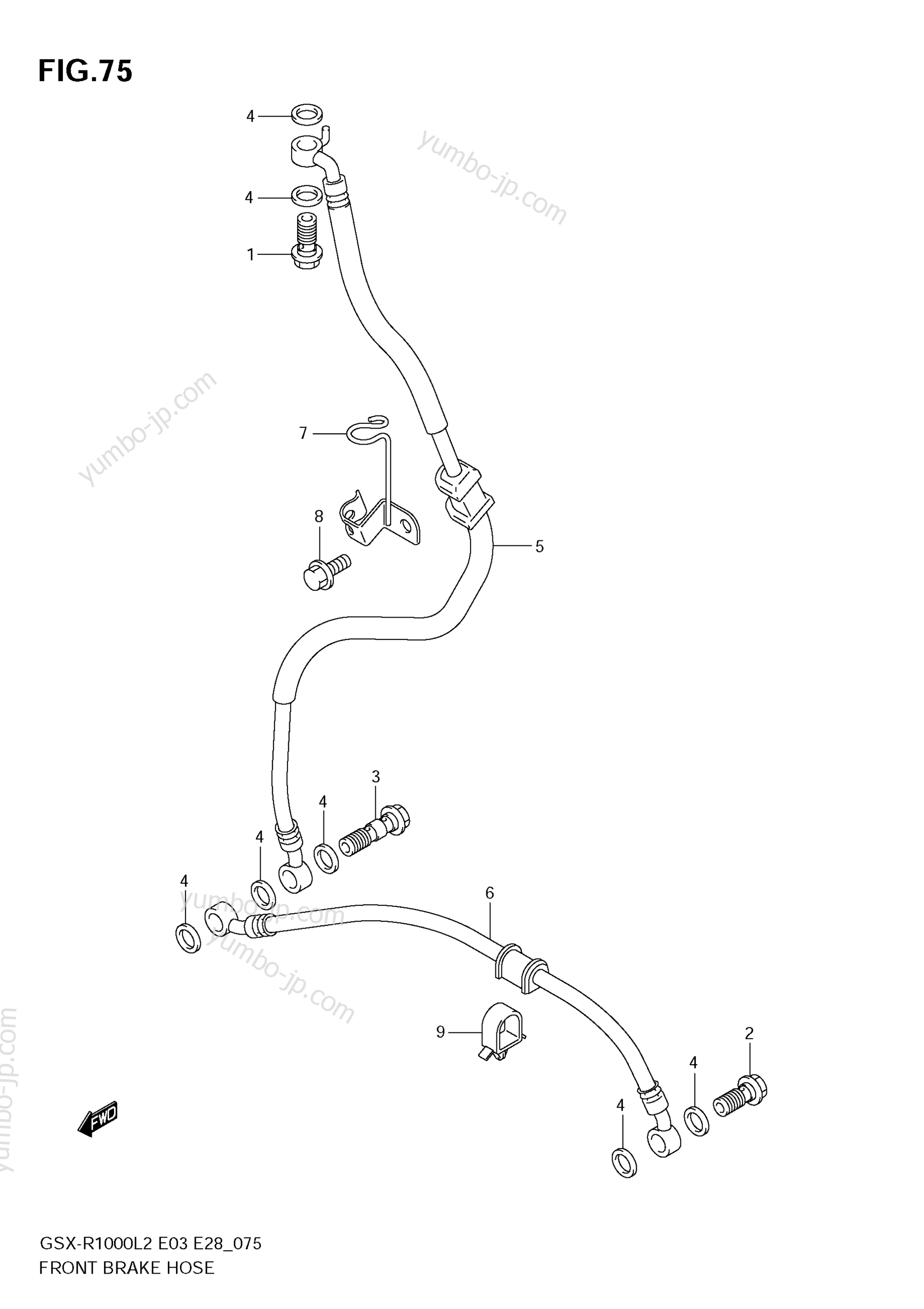 FRONT BRAKE HOSE для мотоциклов SUZUKI GSX-R1000 2012 г.