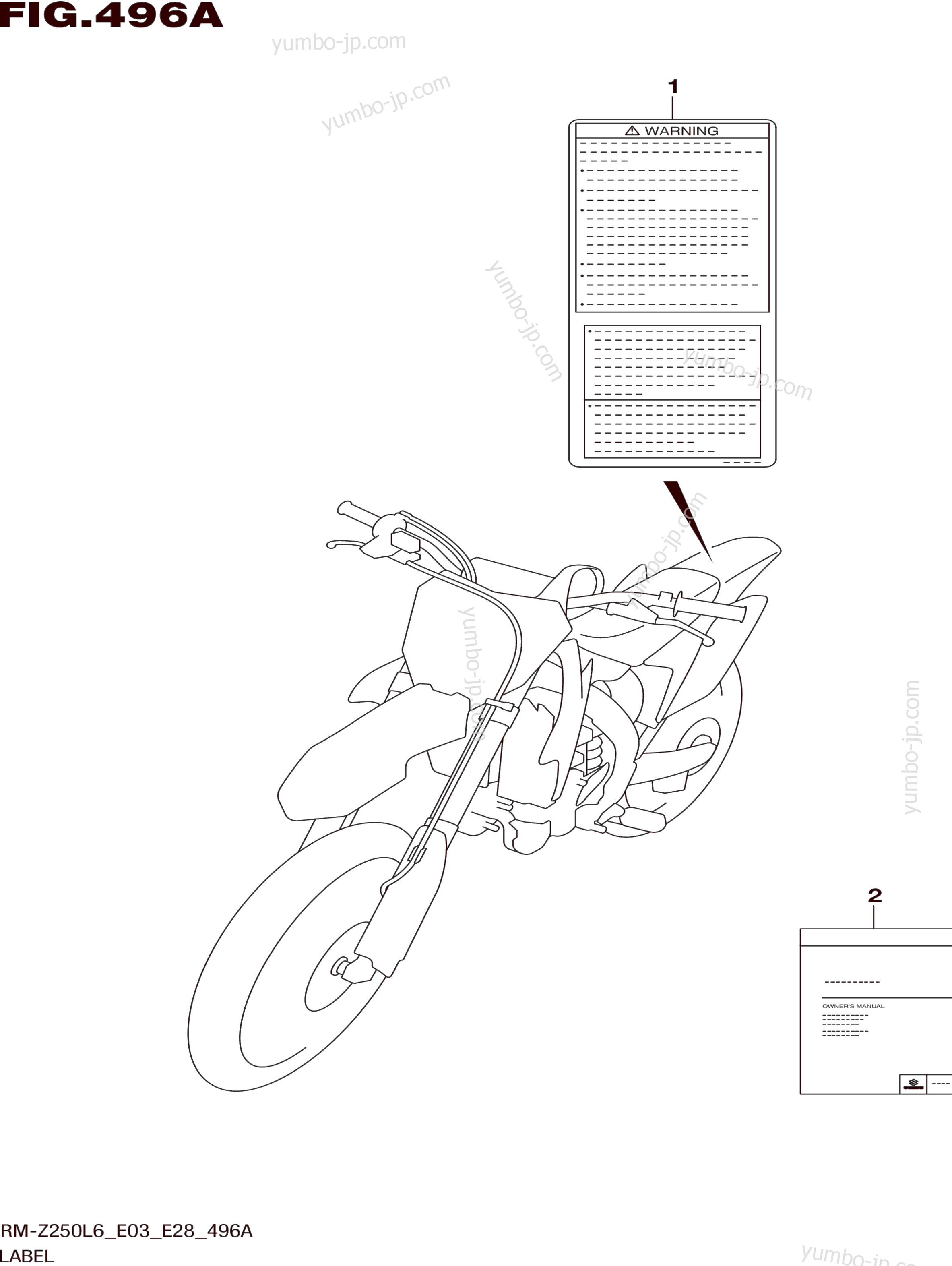 LABEL (RM-Z250L6 E03) для мотоциклов SUZUKI RM-Z250 2016 г.