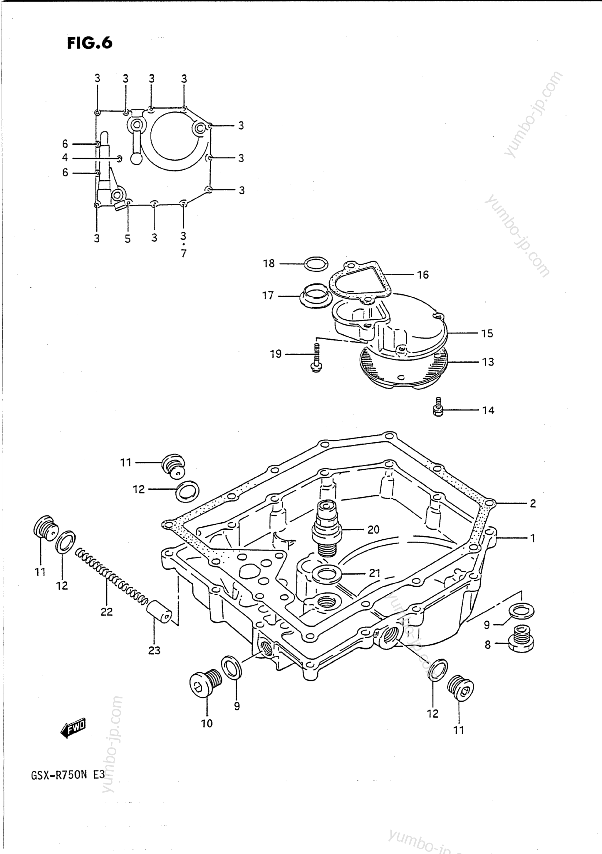 Масляный поддон для мотоциклов SUZUKI GSX-R750 1992 г.